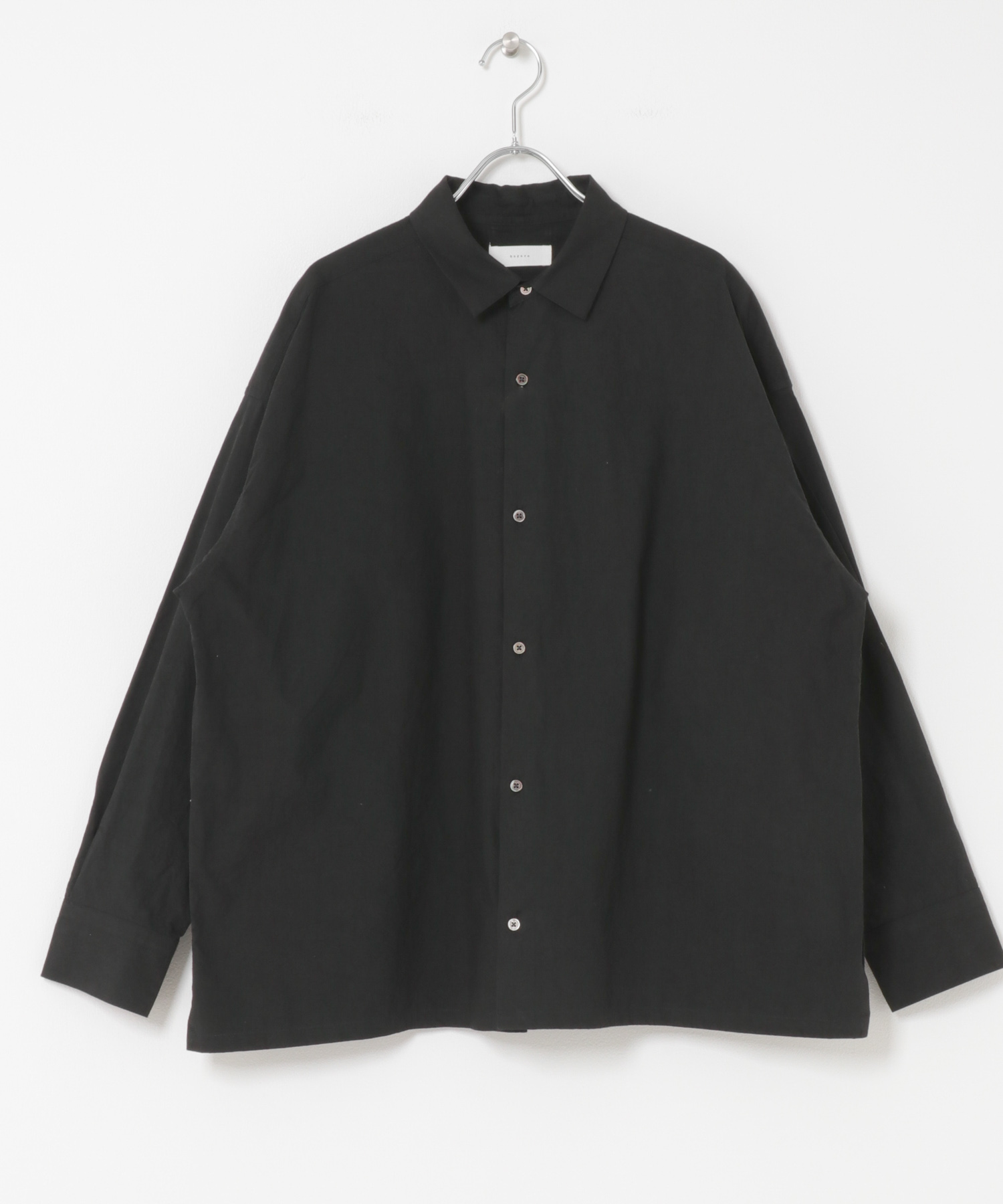『2サイズ展開』コットンレギュラーカラーボックスシャツ BLACK 1