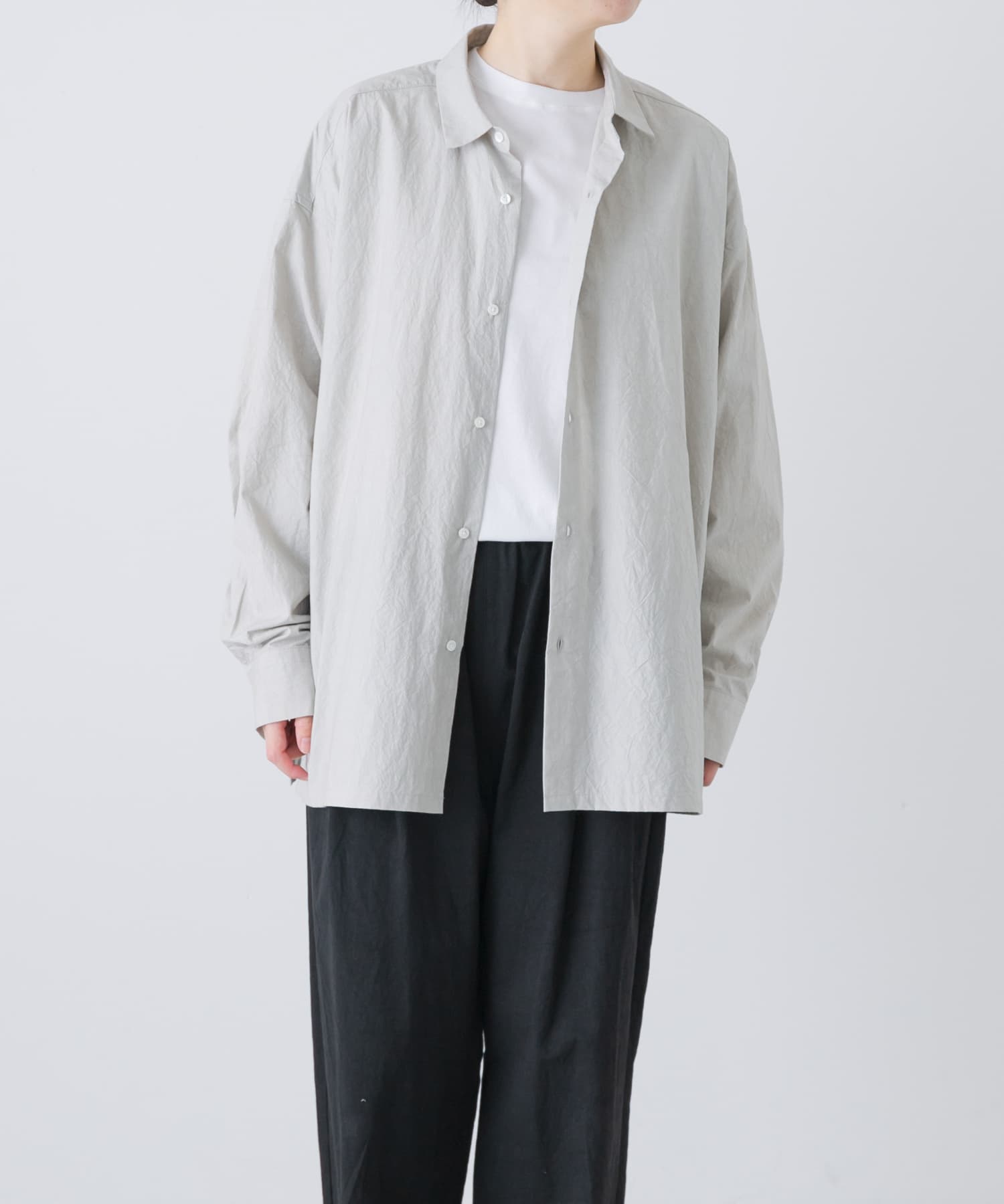 『ユニセックス』コットンレギュラーカラーボックスシャツ