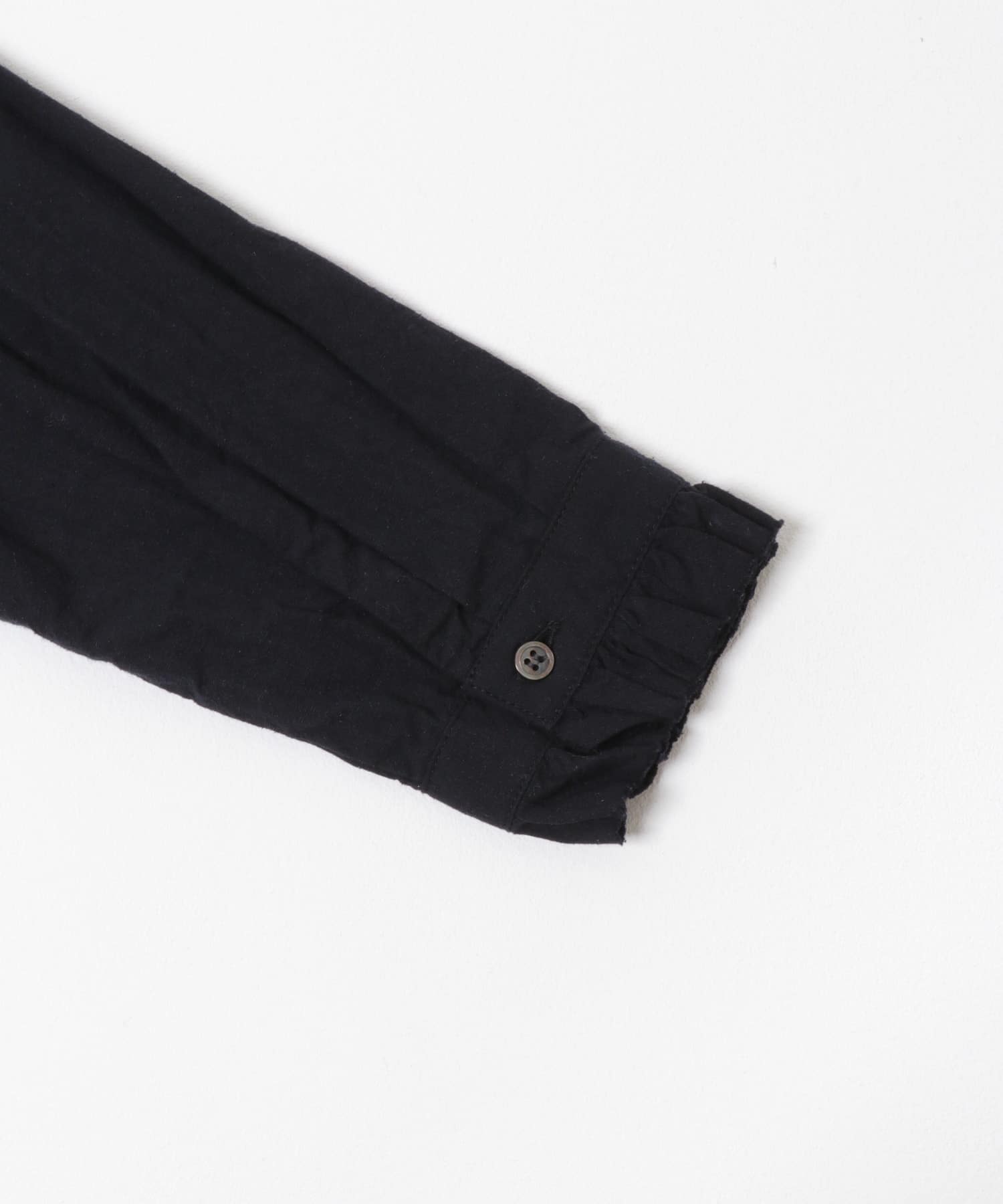 コットンシルクフリルブラウス BLACK Free