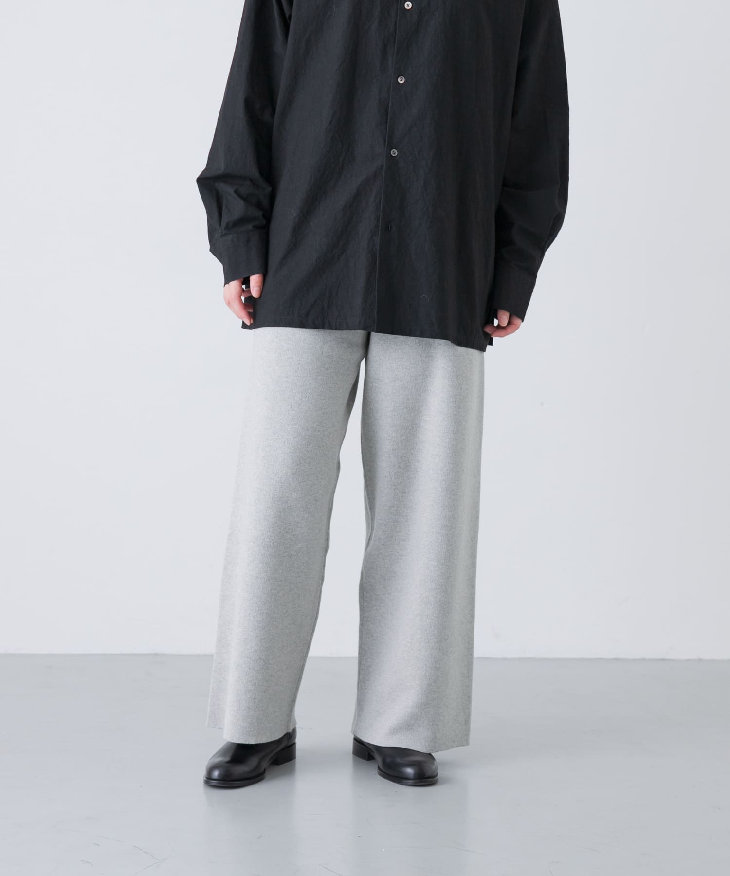 『2サイズ展開』コットンカシミヤニットパンツ