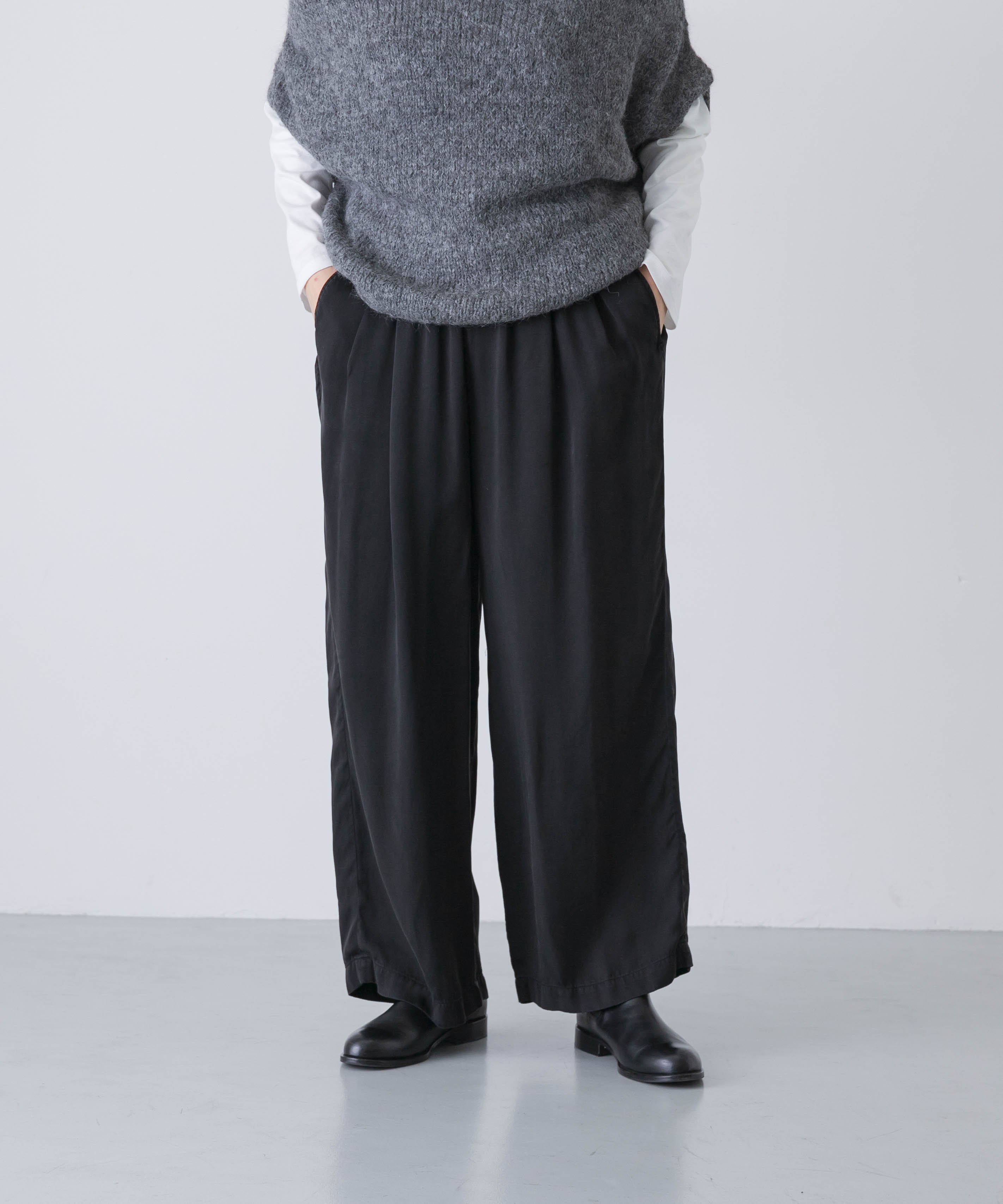 キュプラウォッシュドパンツ