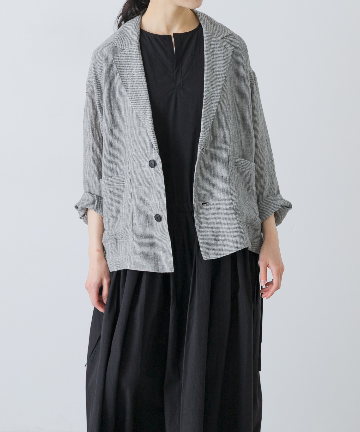 リネンテーラードジャケット