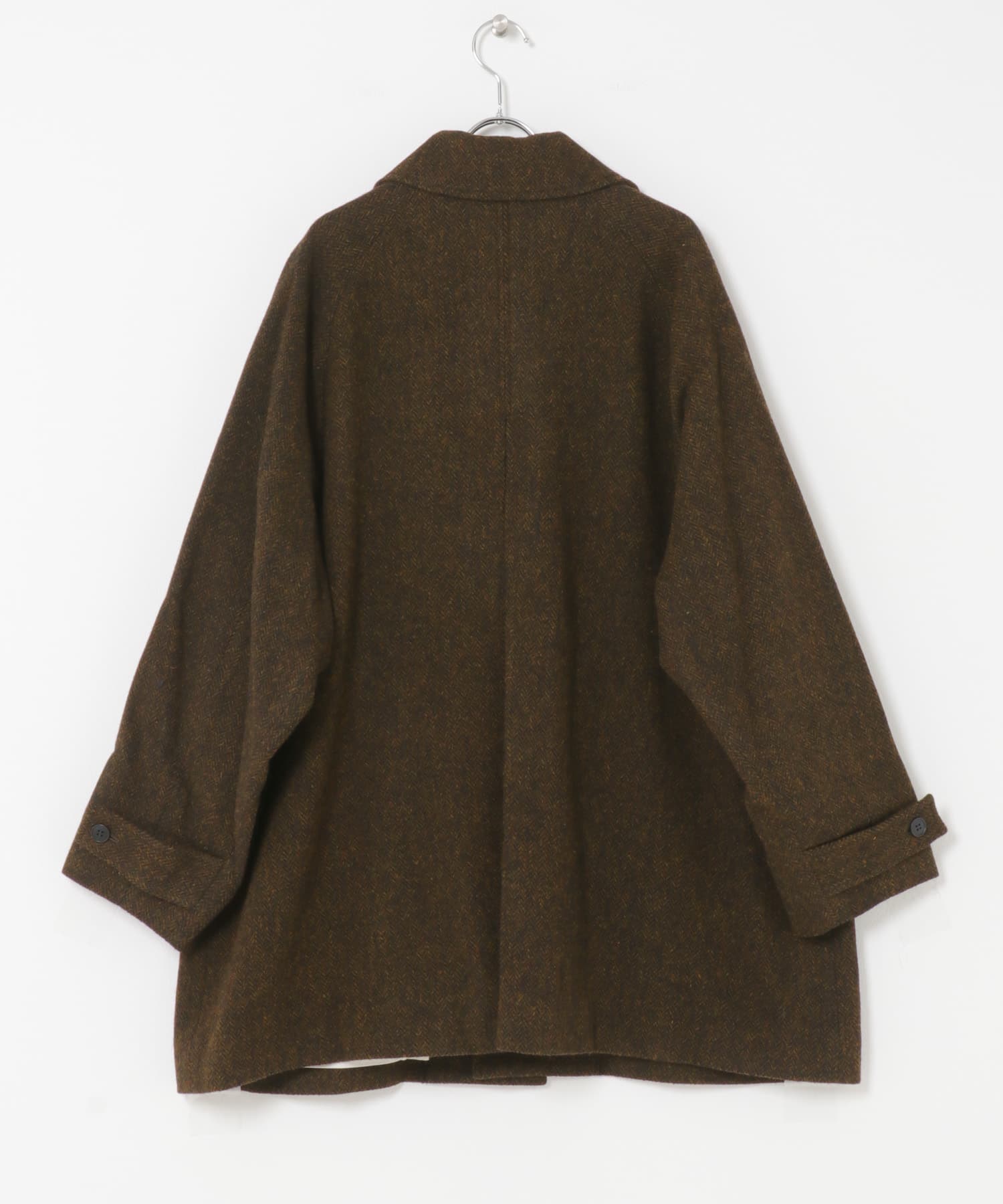 Wool short coat BROWN FREE