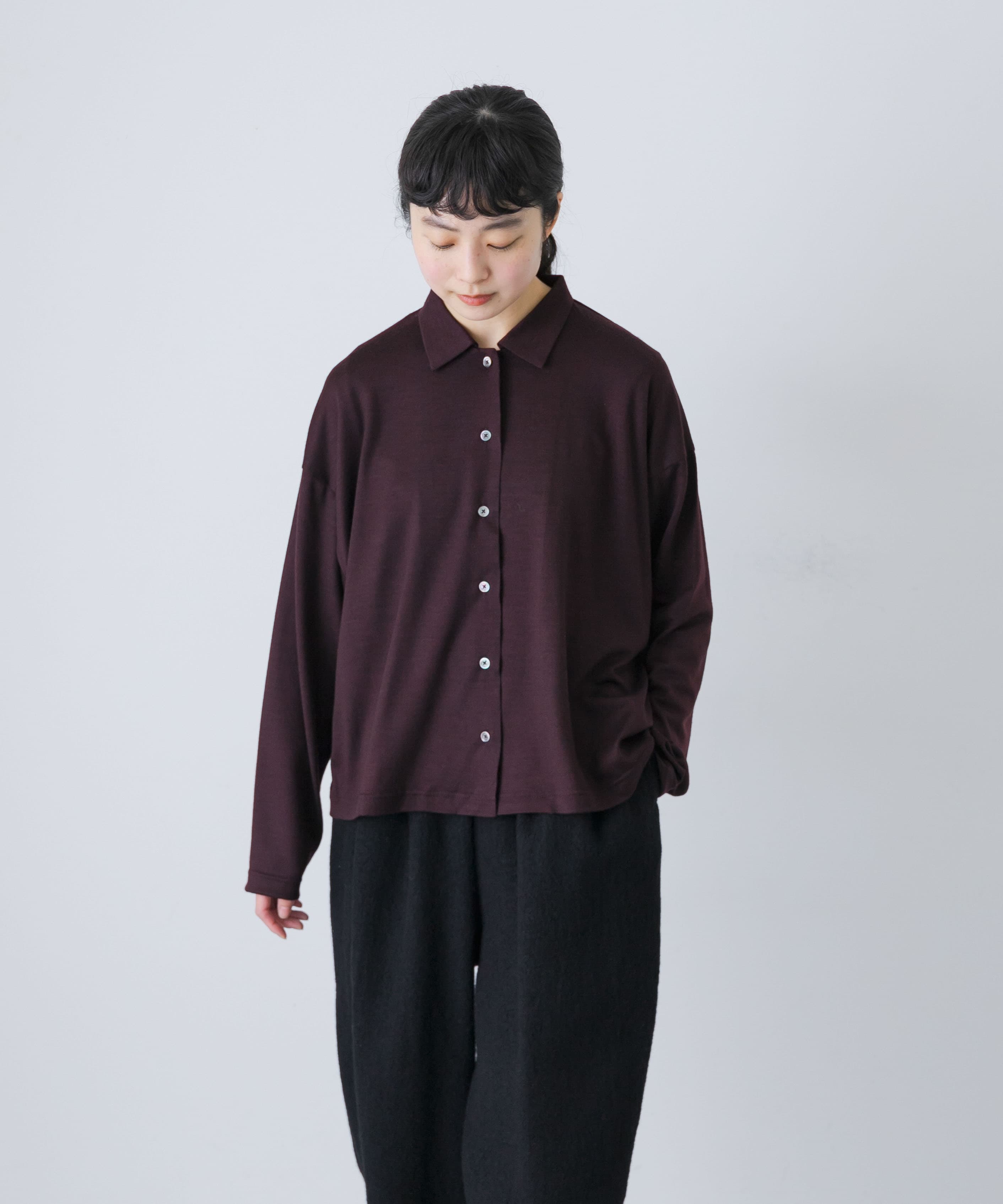 ウォッシャブルウールカットシャツ