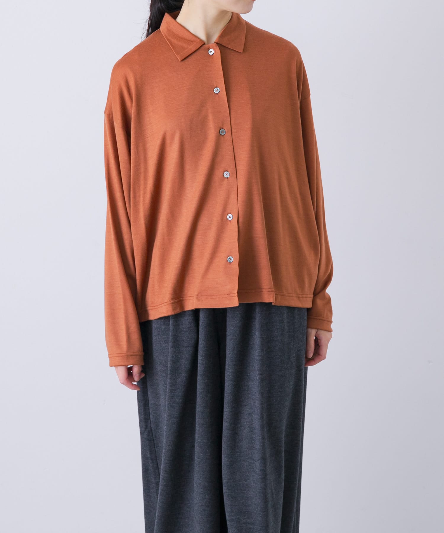 ウォッシャブルウールカットシャツ