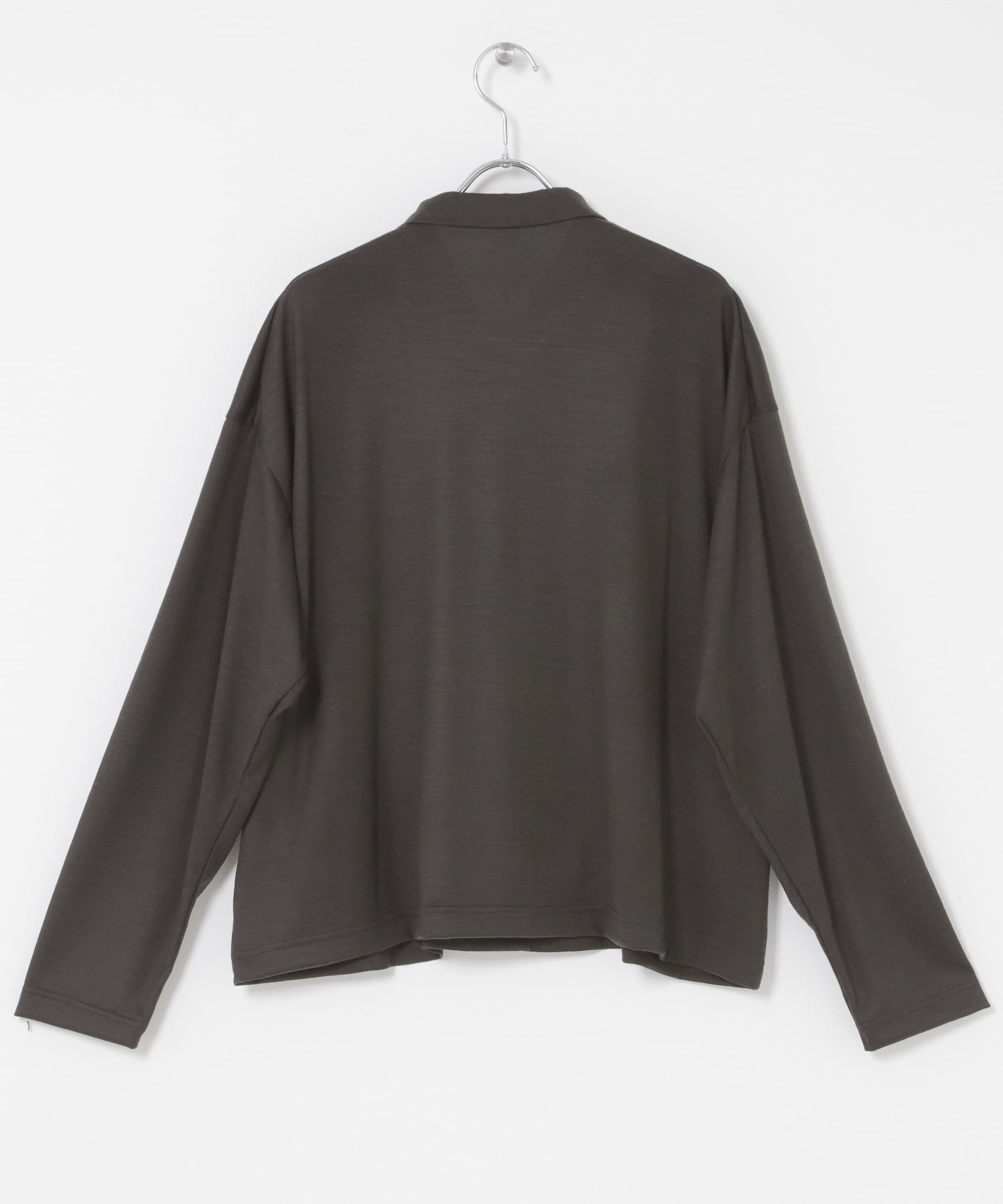 ウォッシャブルウールカットシャツ INK BLACK Free