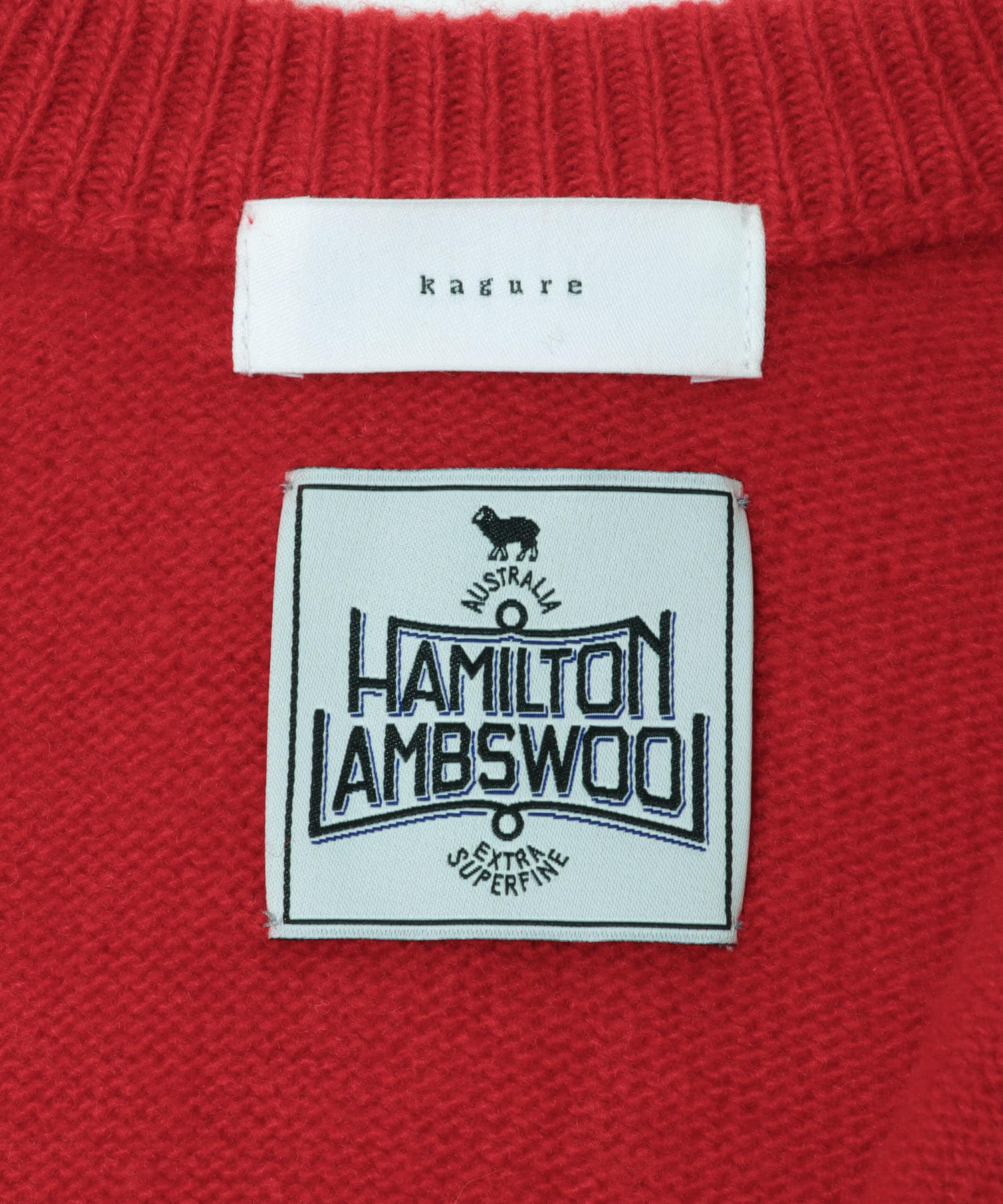 ハミルトンクルーネックカーディガン RED Free