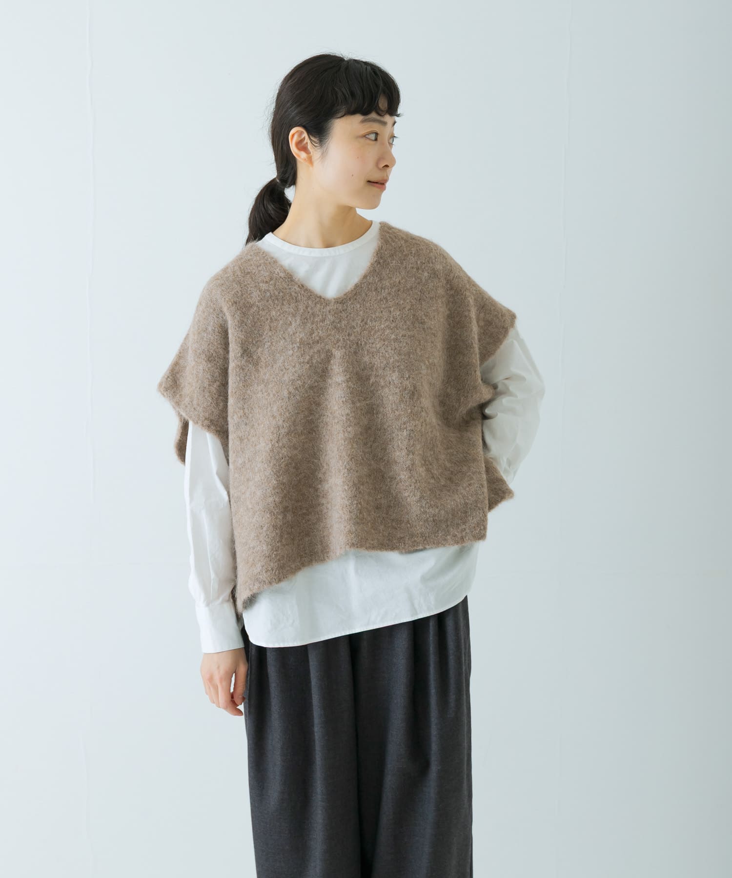 アルパカワイドニットベスト