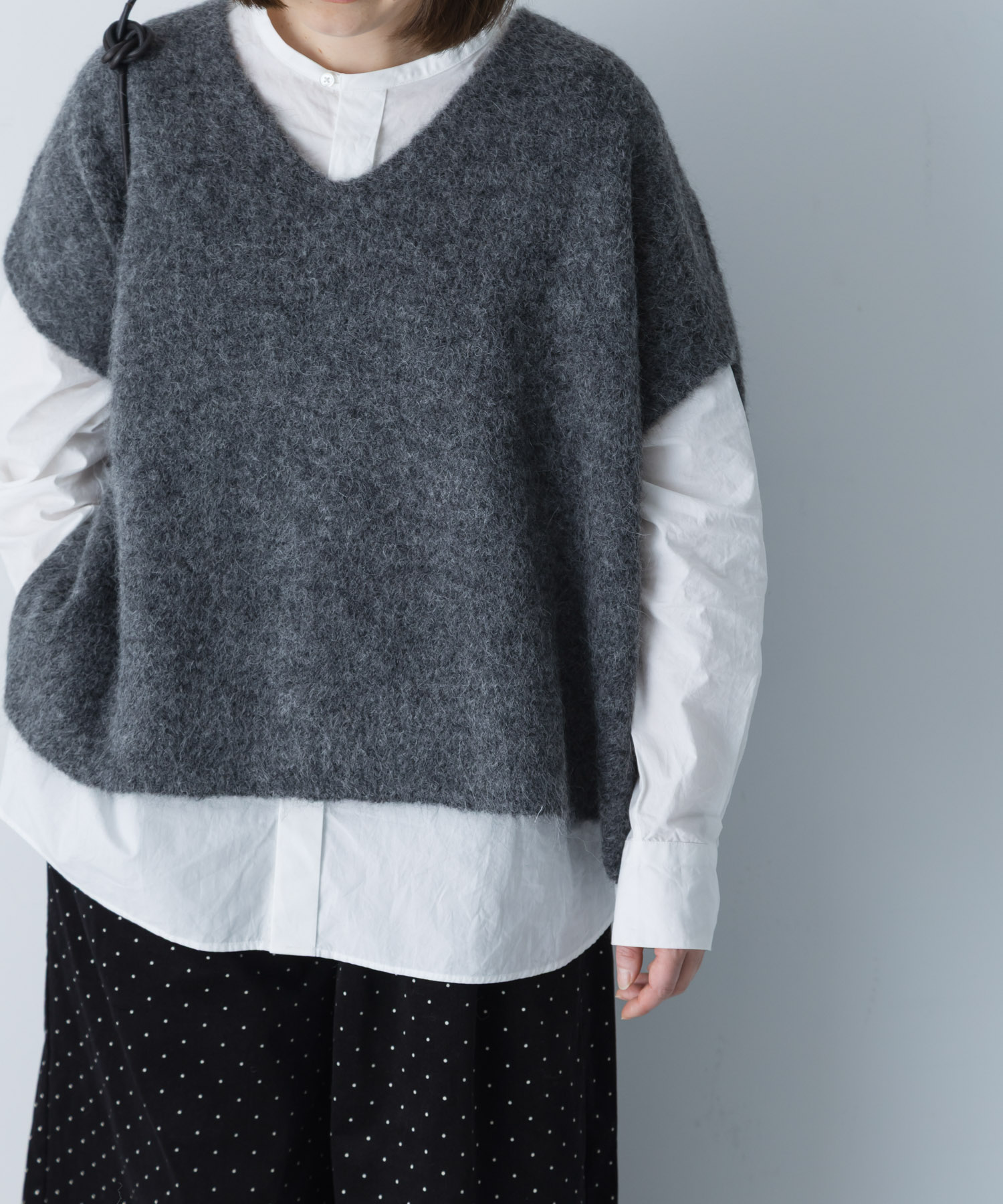 アルパカワイドニットベスト