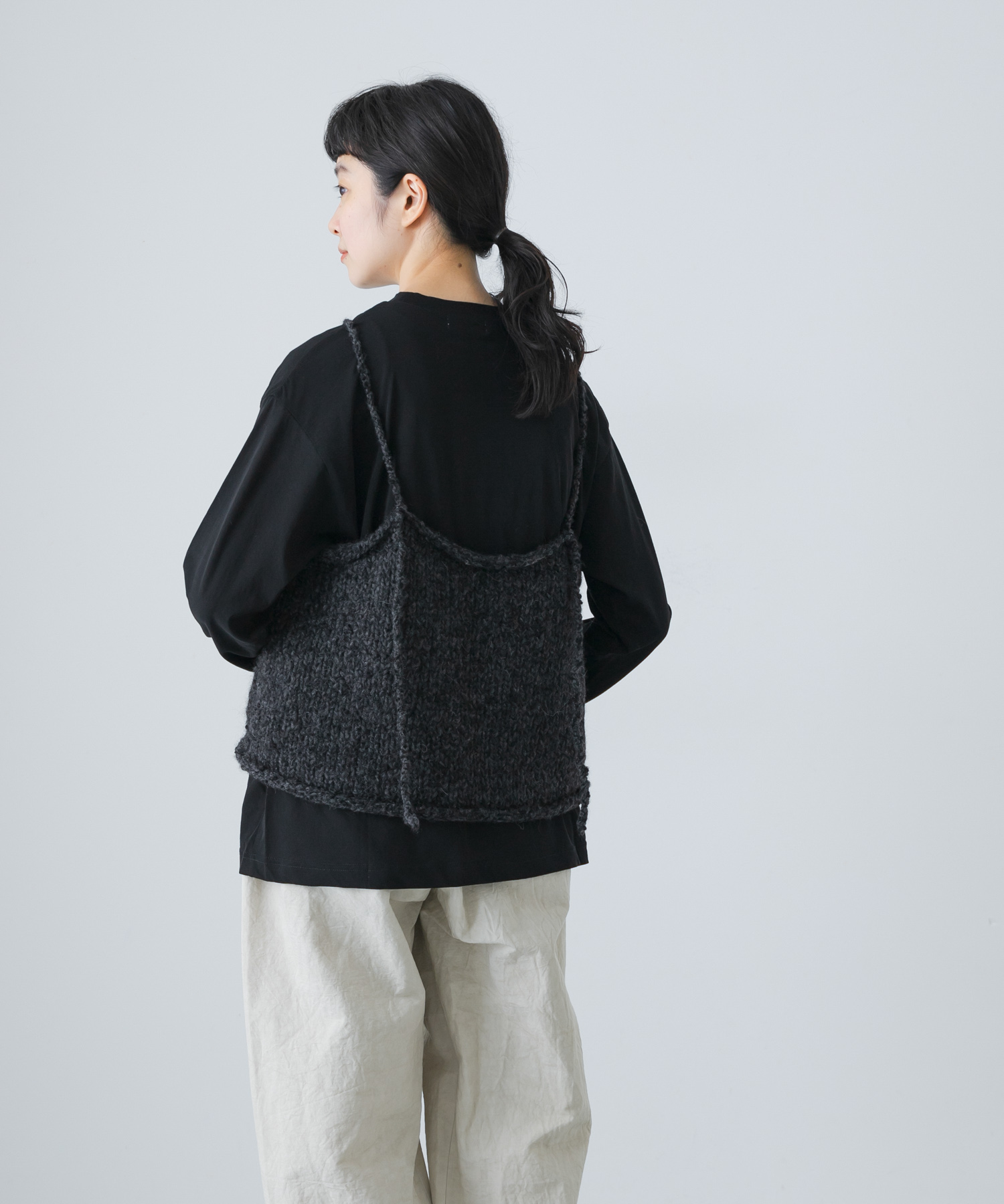 アルパカウールブークレニットキャミソール(Free L.BEIGE): トップス