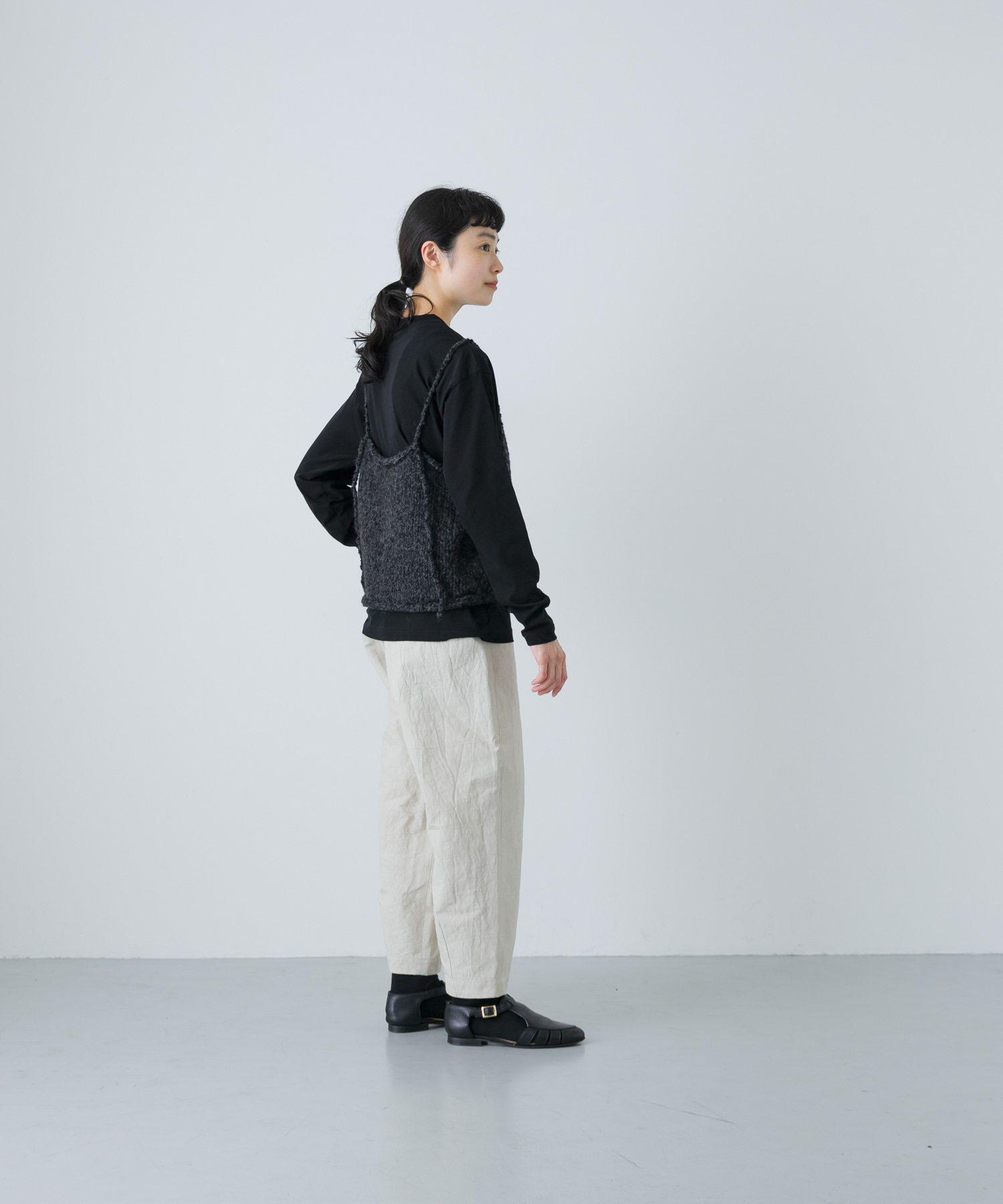 アルパカウールブークレニットキャミソール(Free L.BEIGE): トップス