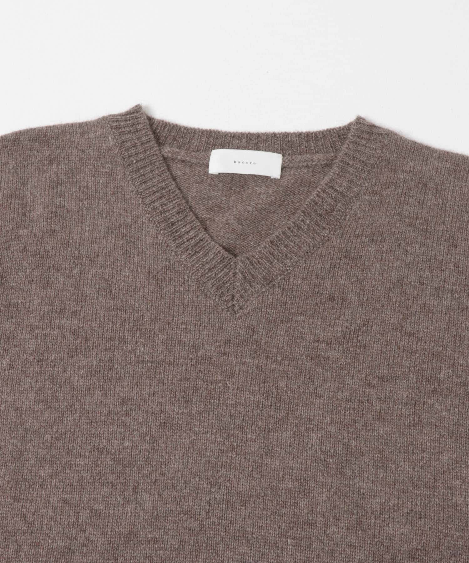 ヤクウールVネックニット MOCHA Free