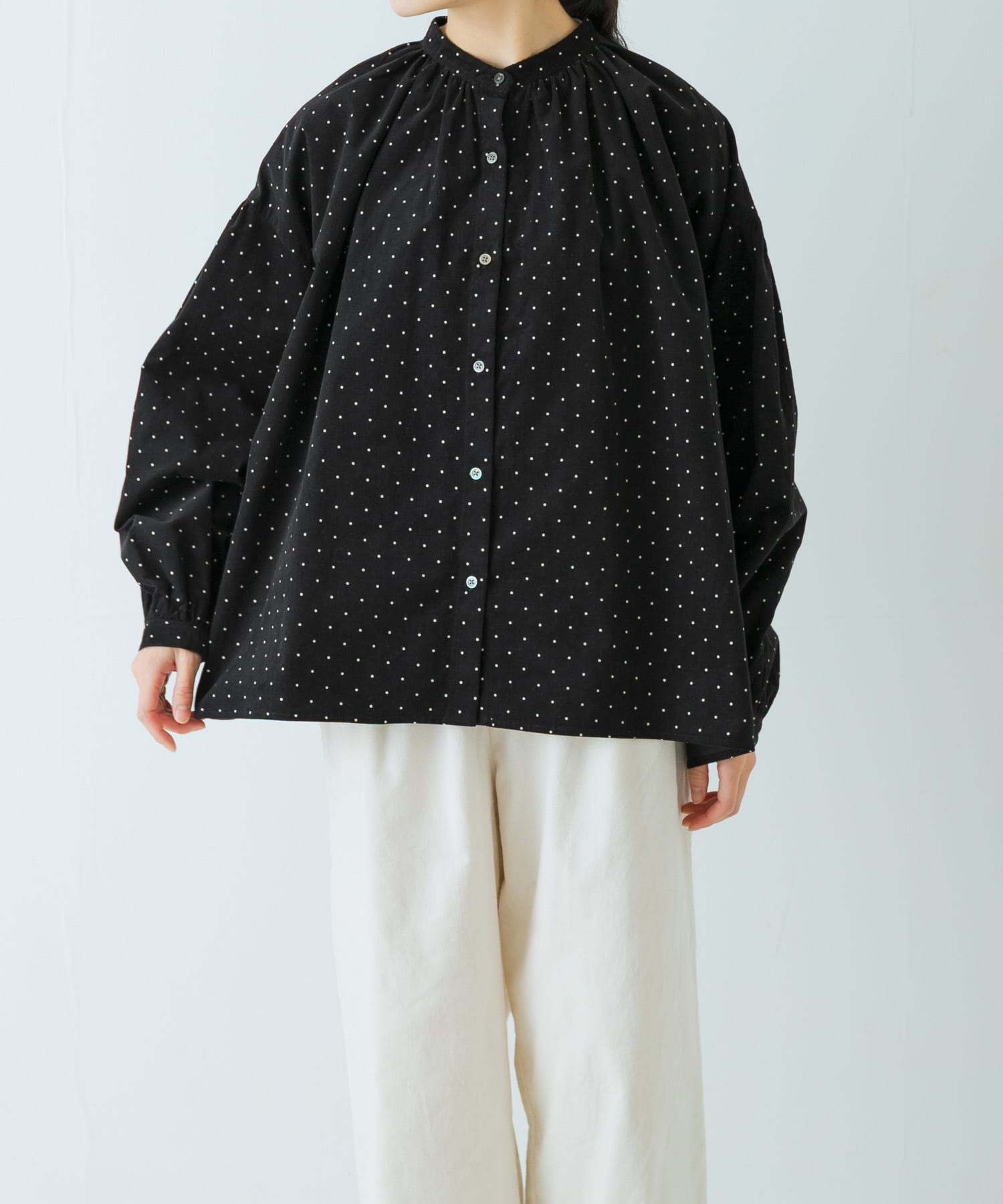 ドットコーデュロイブラウス