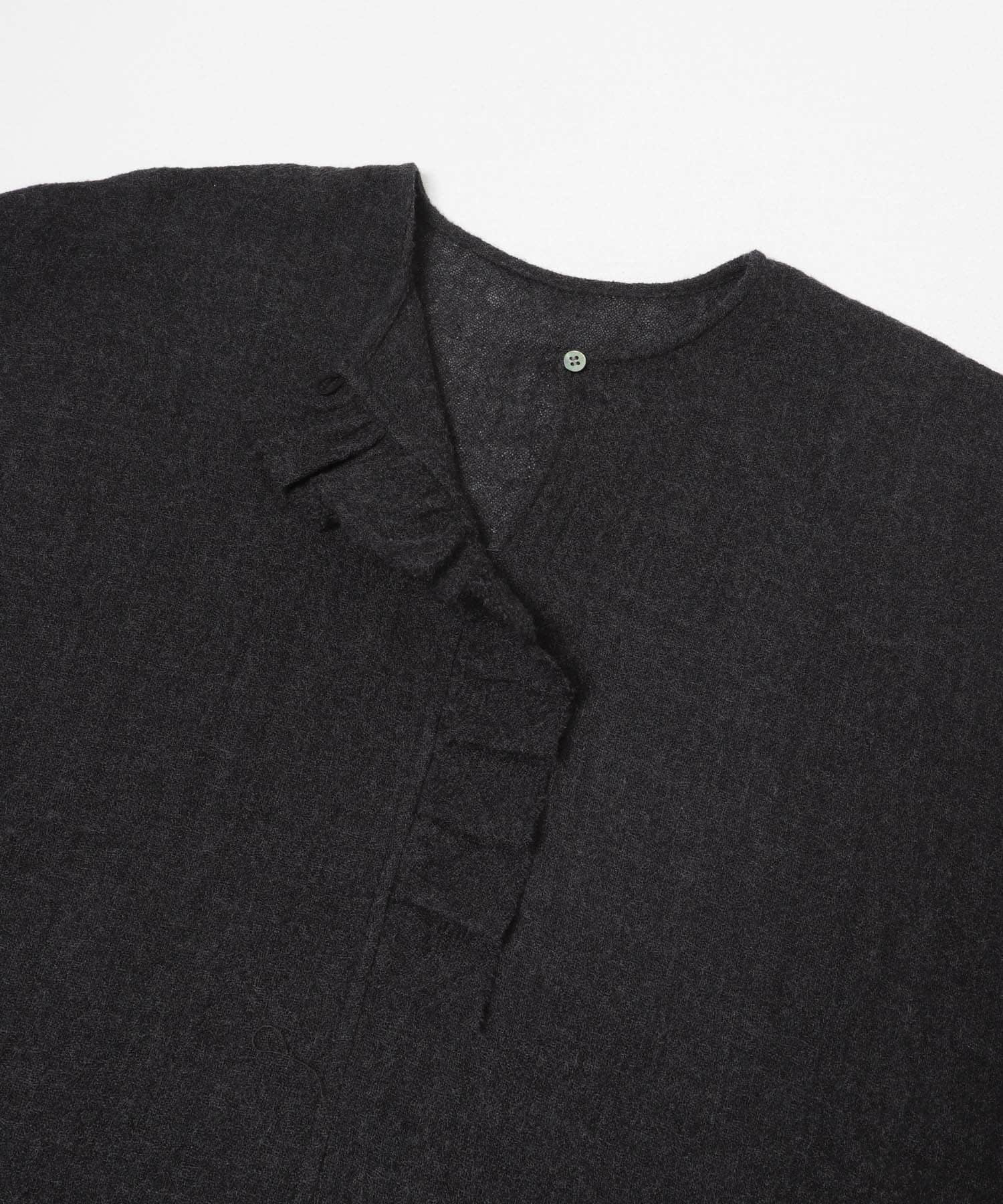 ウールワイドフリルプルオーバー CHARCOAL Free