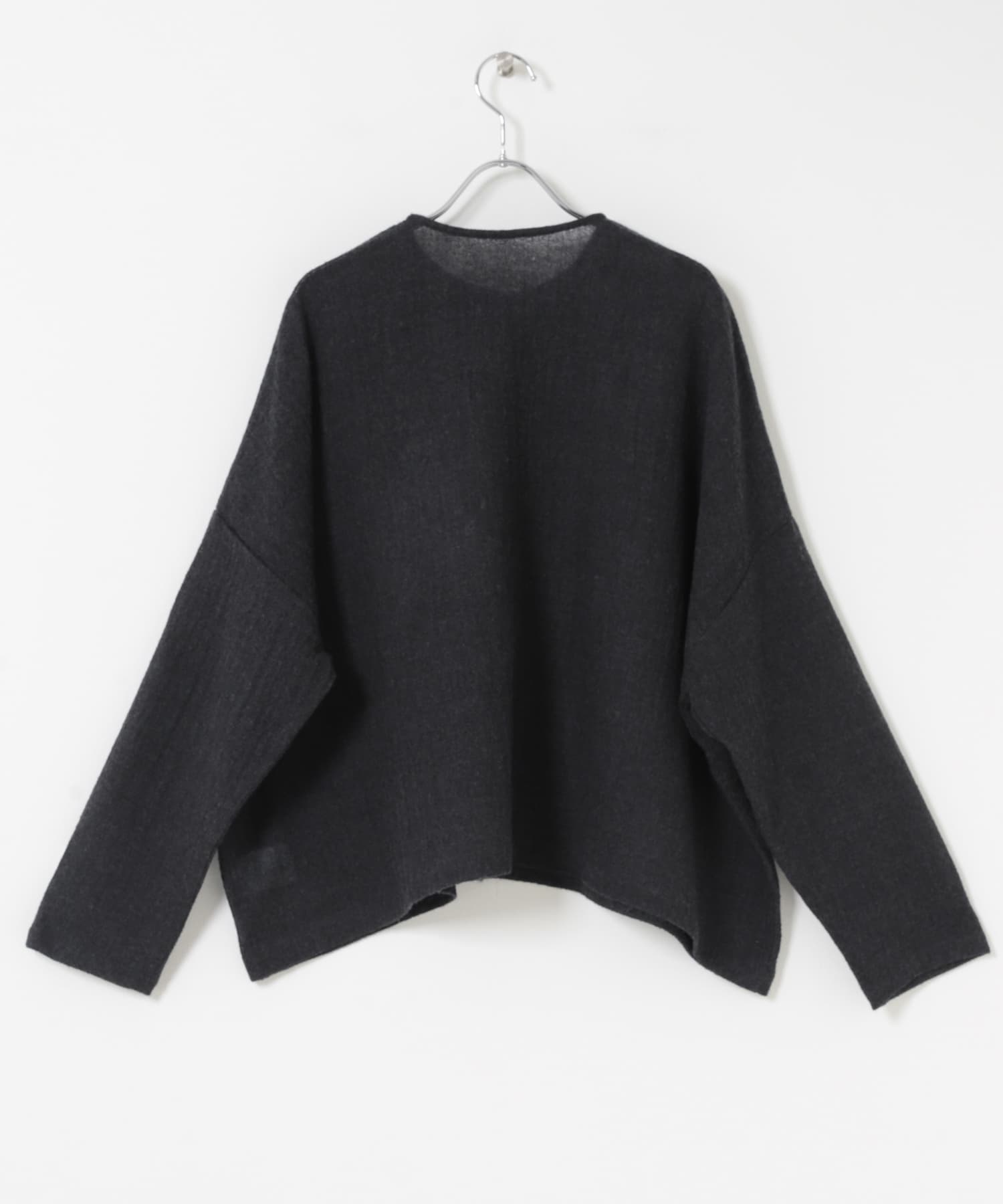 ウールワイドフリルプルオーバー CHARCOAL Free