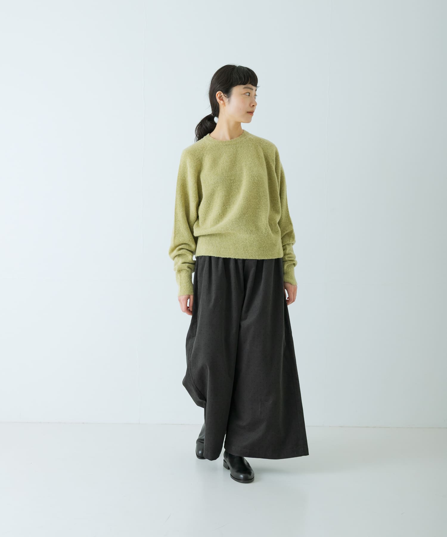 ドットコーデュロイワイドパンツ CHARCOAL Free