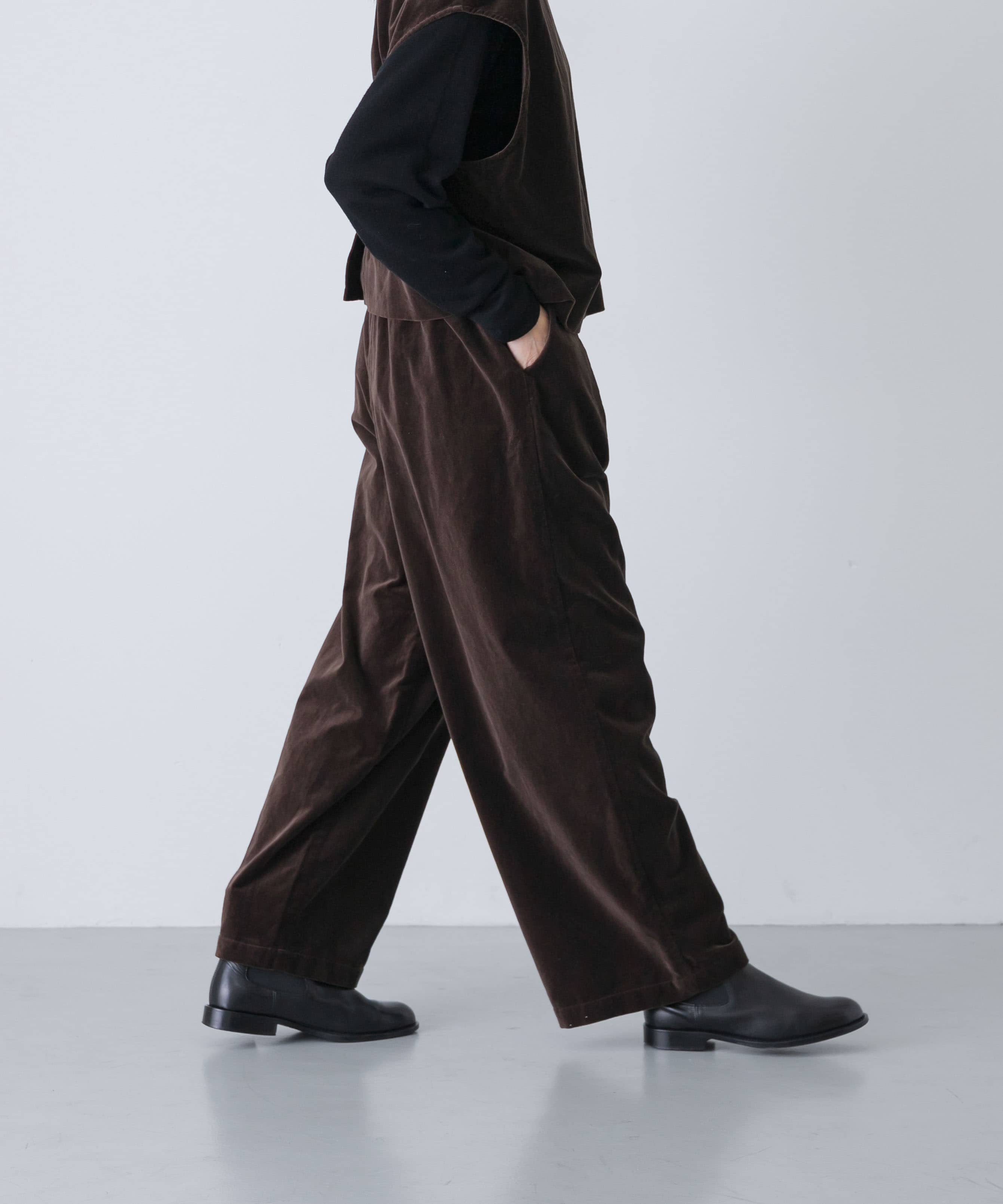 コットンベルベットイージーパンツ