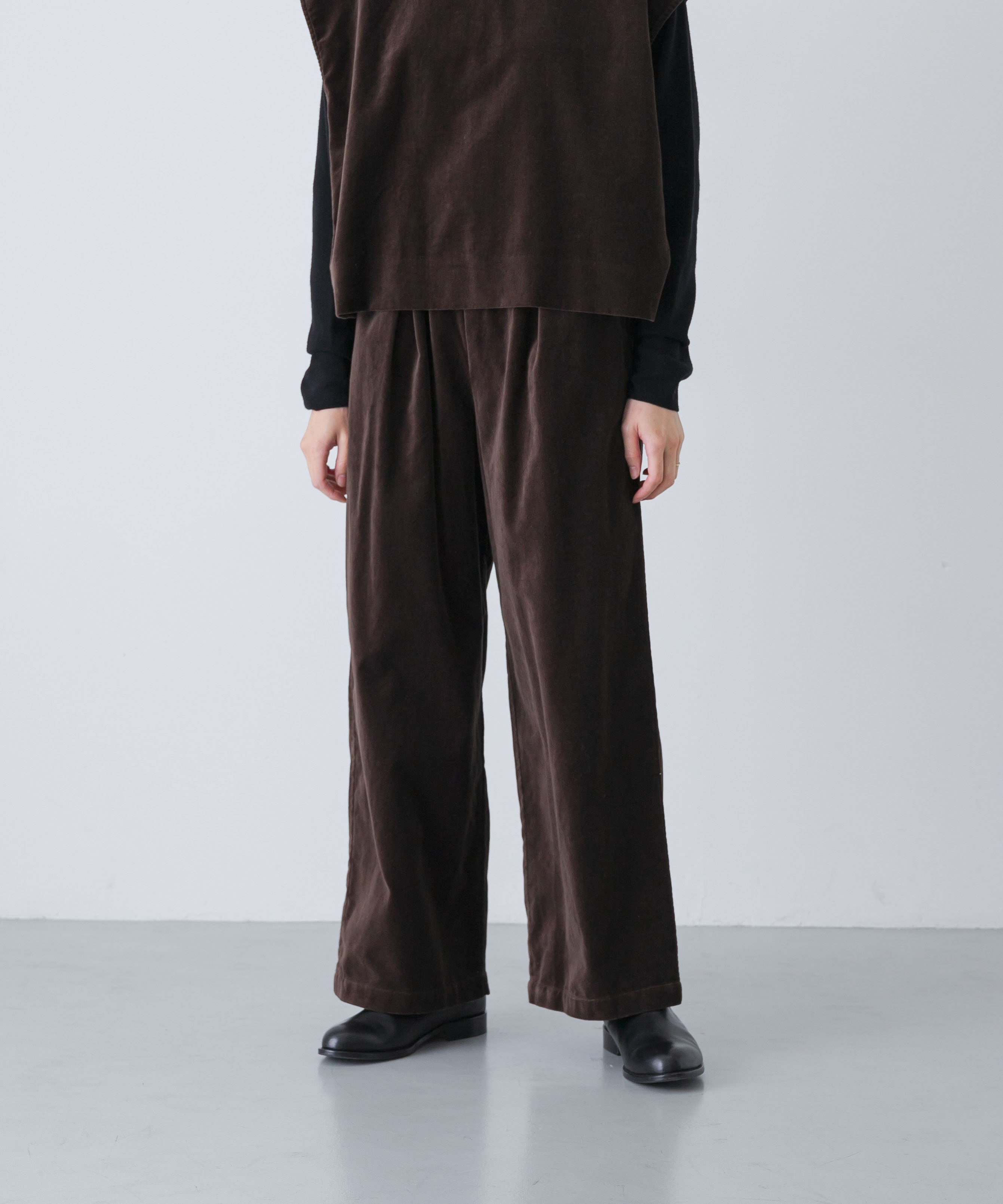 コットンベルベットイージーパンツ