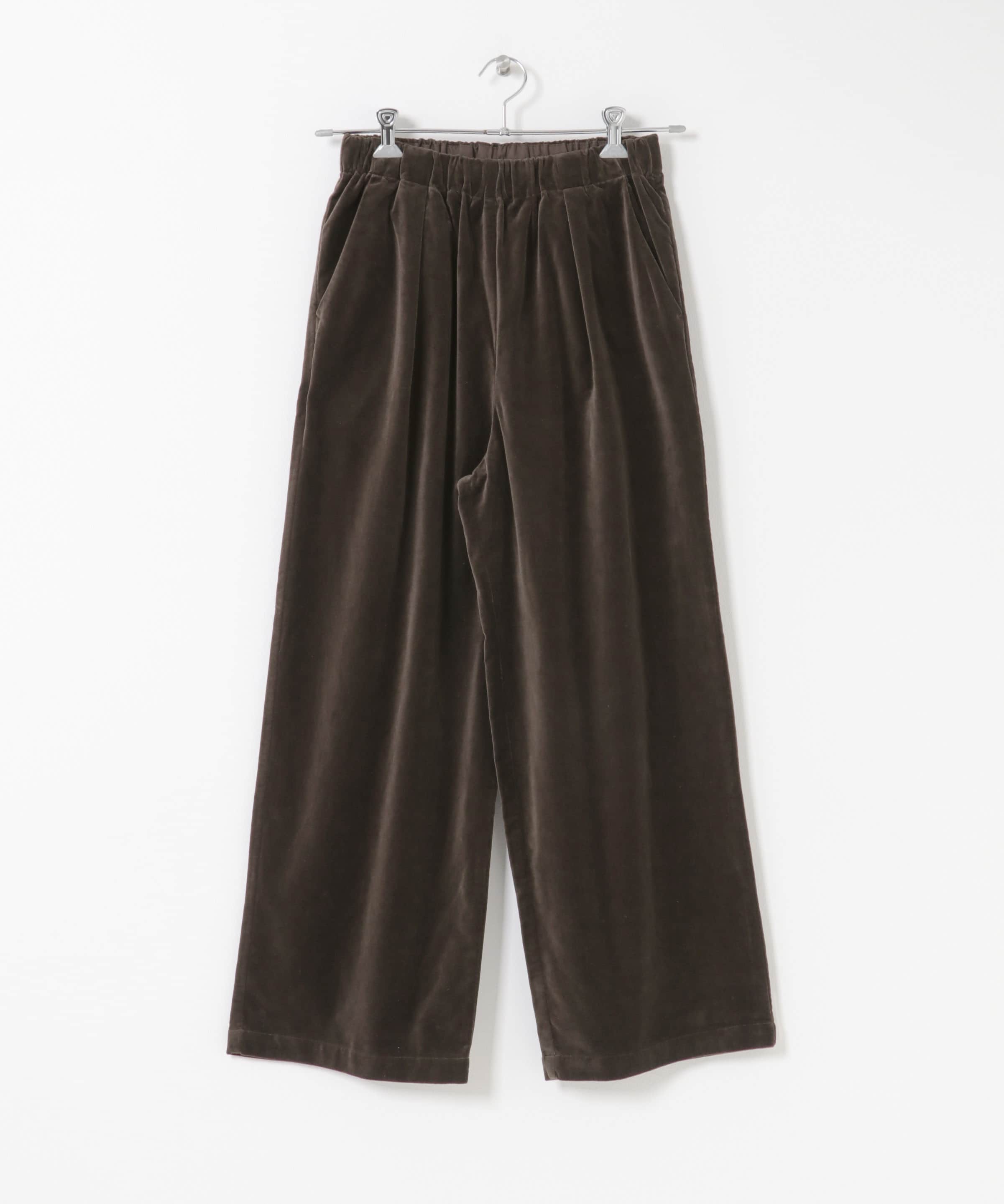 コットンベルベットイージーパンツ BROWN Free