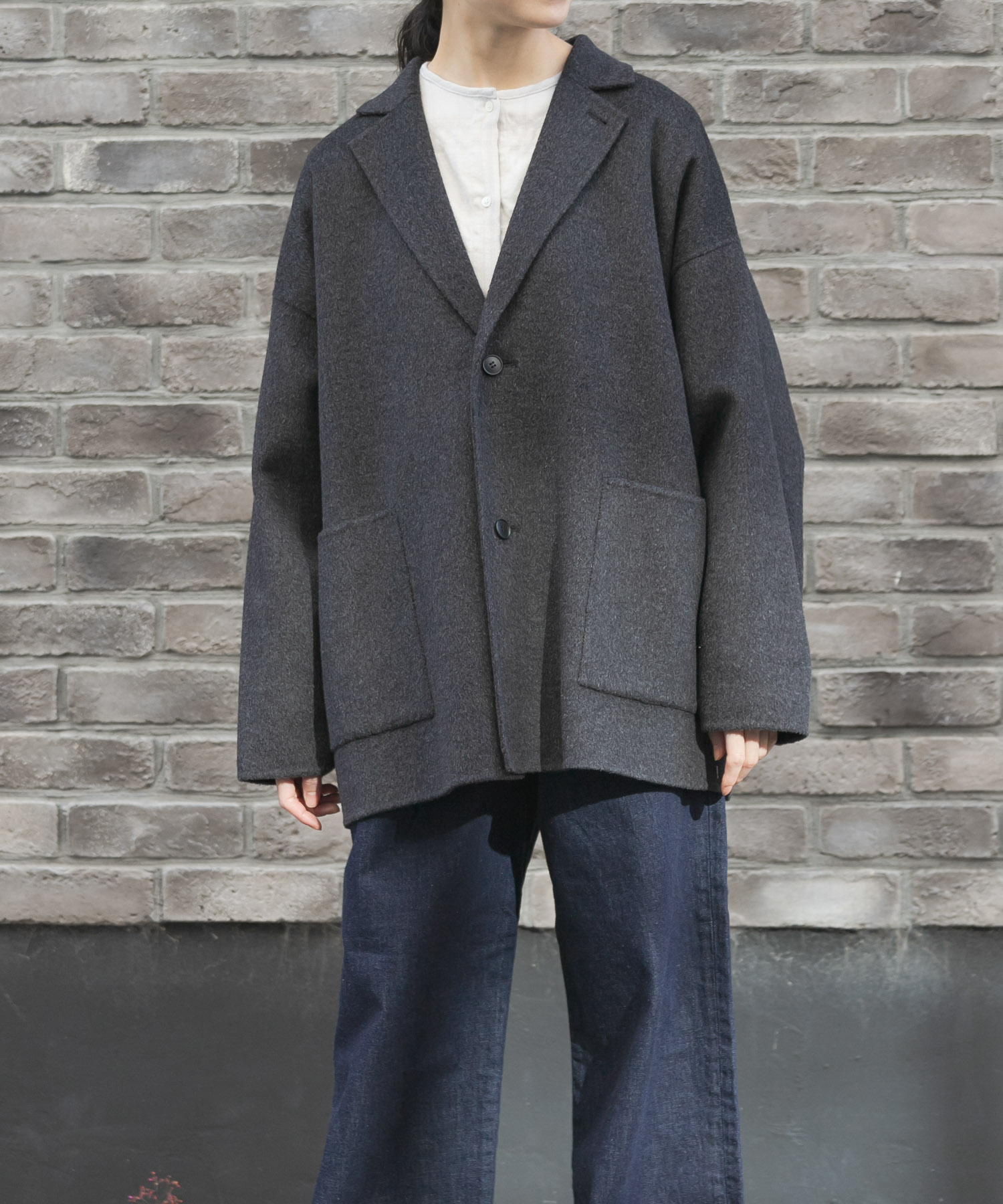 ウールテーラードショートコート