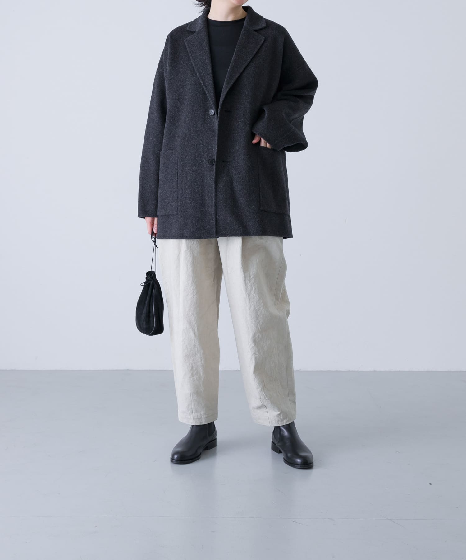 ウールテーラードショートコート(Free BLACK): アウター｜URBAN