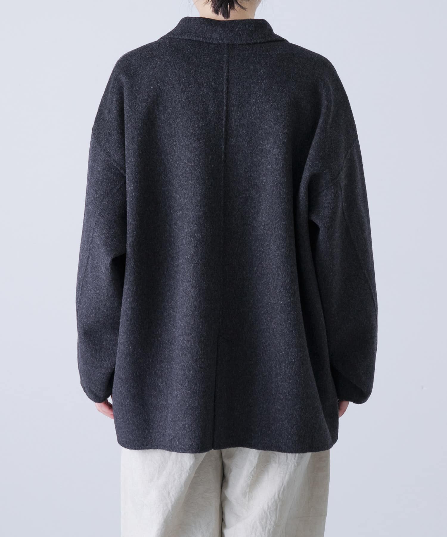 今季　かぐれ　ウールテーラードショートコート　ブラック かぐれ｜ウールテーラードショートコート | Rakuten Fashion(楽天