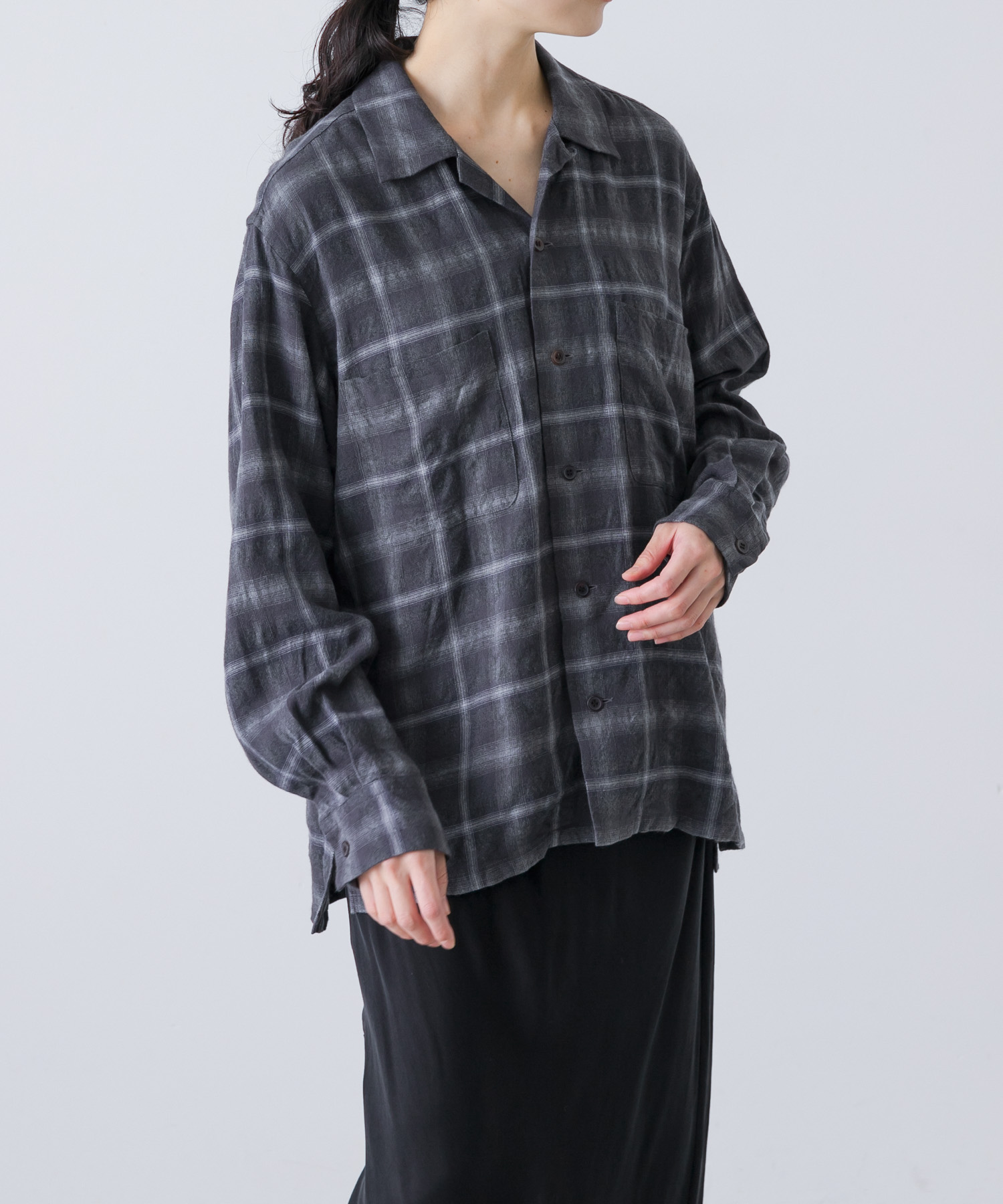 YLEVE　CHECK OPEN/C SHIRTS