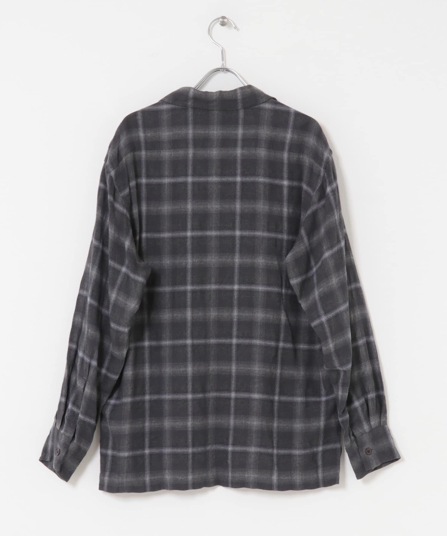 YLEVE　CHECK OPEN/C SHIRTS GREY CHECK 1