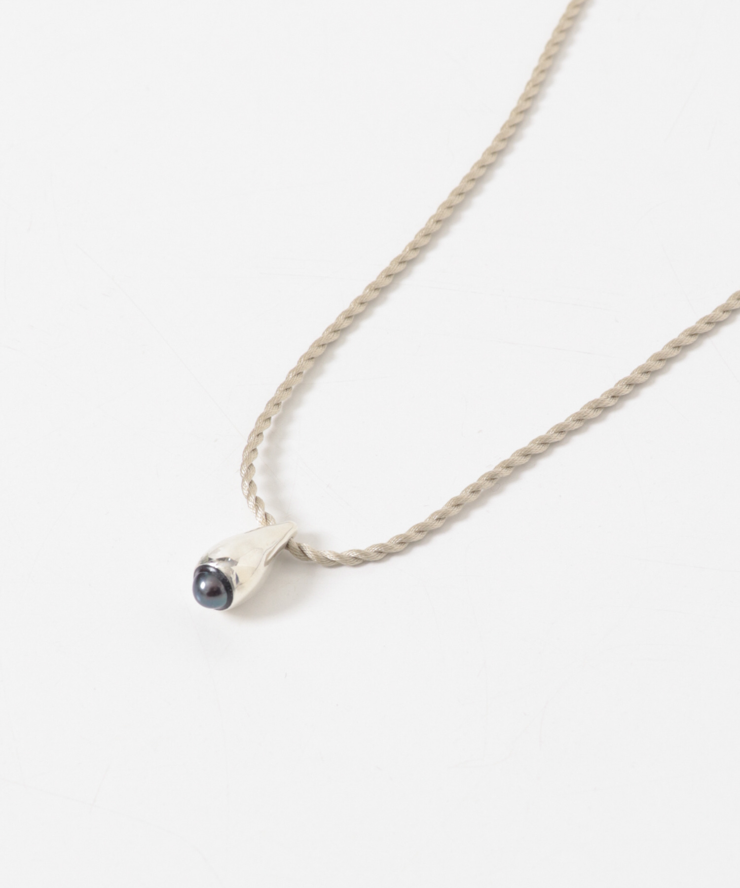 Aperdiem　Pale Drop Code Necklace L gray FREE
