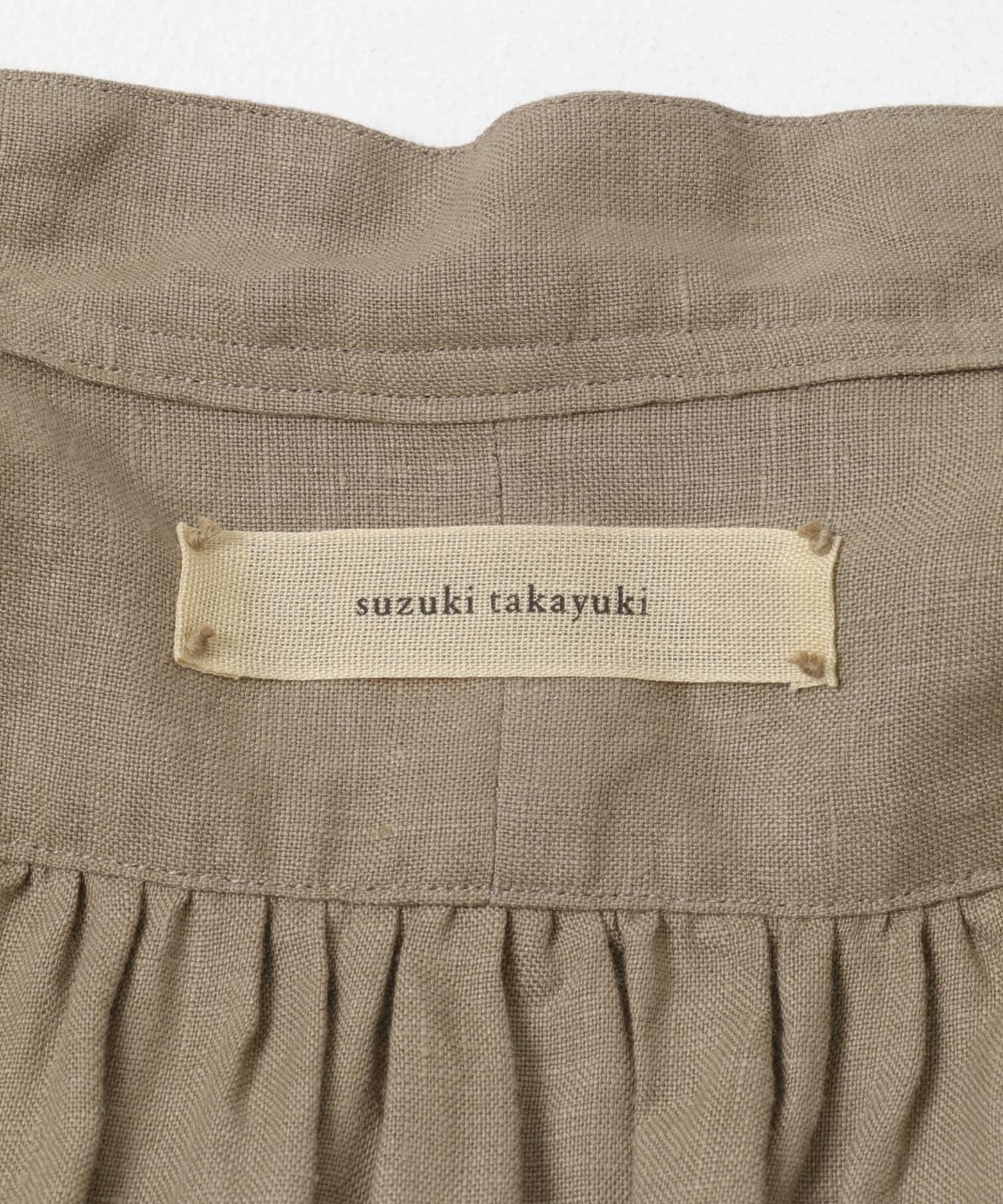 suzuki takayuki　plain fabric shirt coat cinnamon FREE
