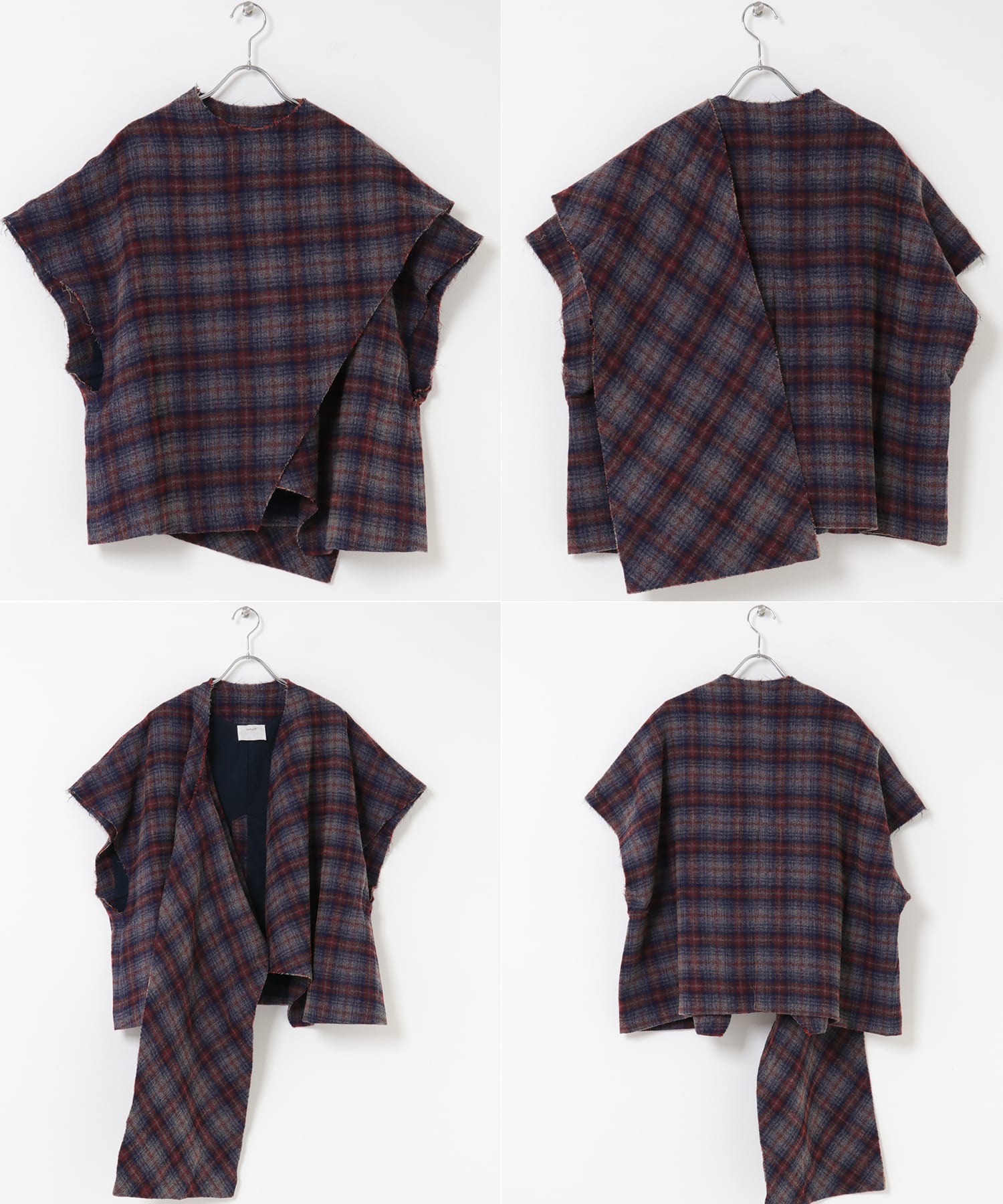 enrica　CAPE JACKET CHECK FREE
