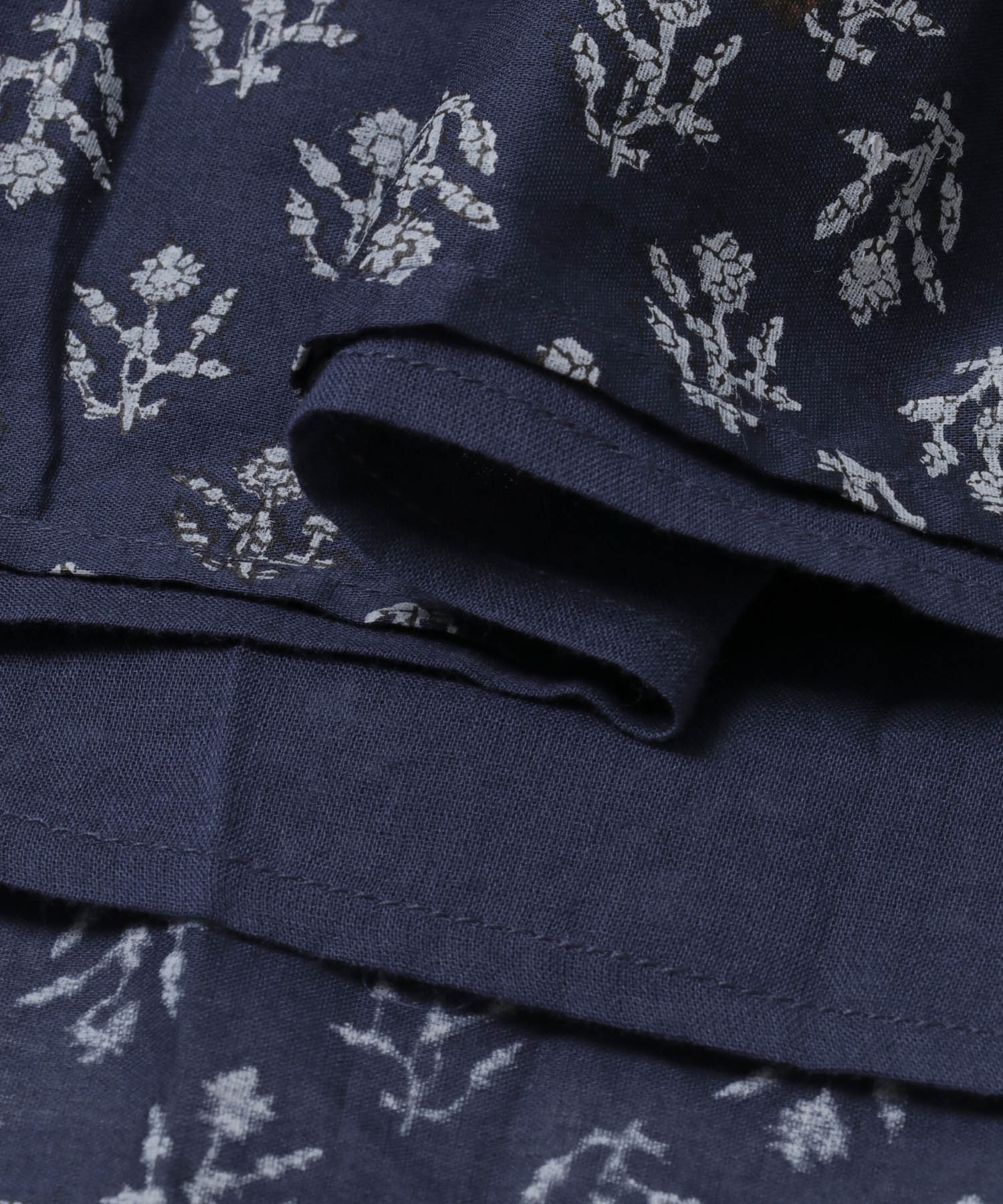 maison de soil　FLOWER BLOCK PRINT SKIRT NVY 2