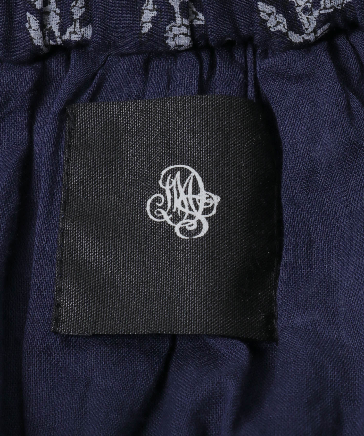 maison de soil　FLOWER BLOCK PRINT SKIRT NVY 2