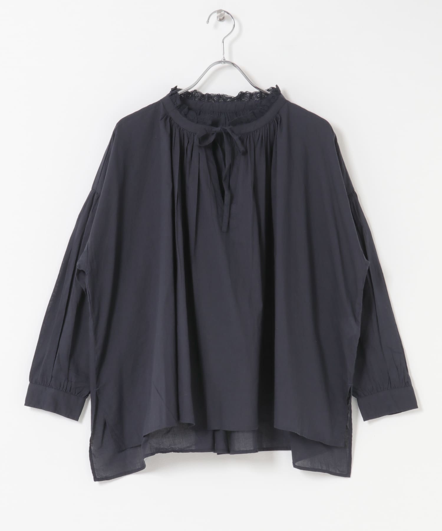 SOIL　LACE STRING GATHERED SHIRTS