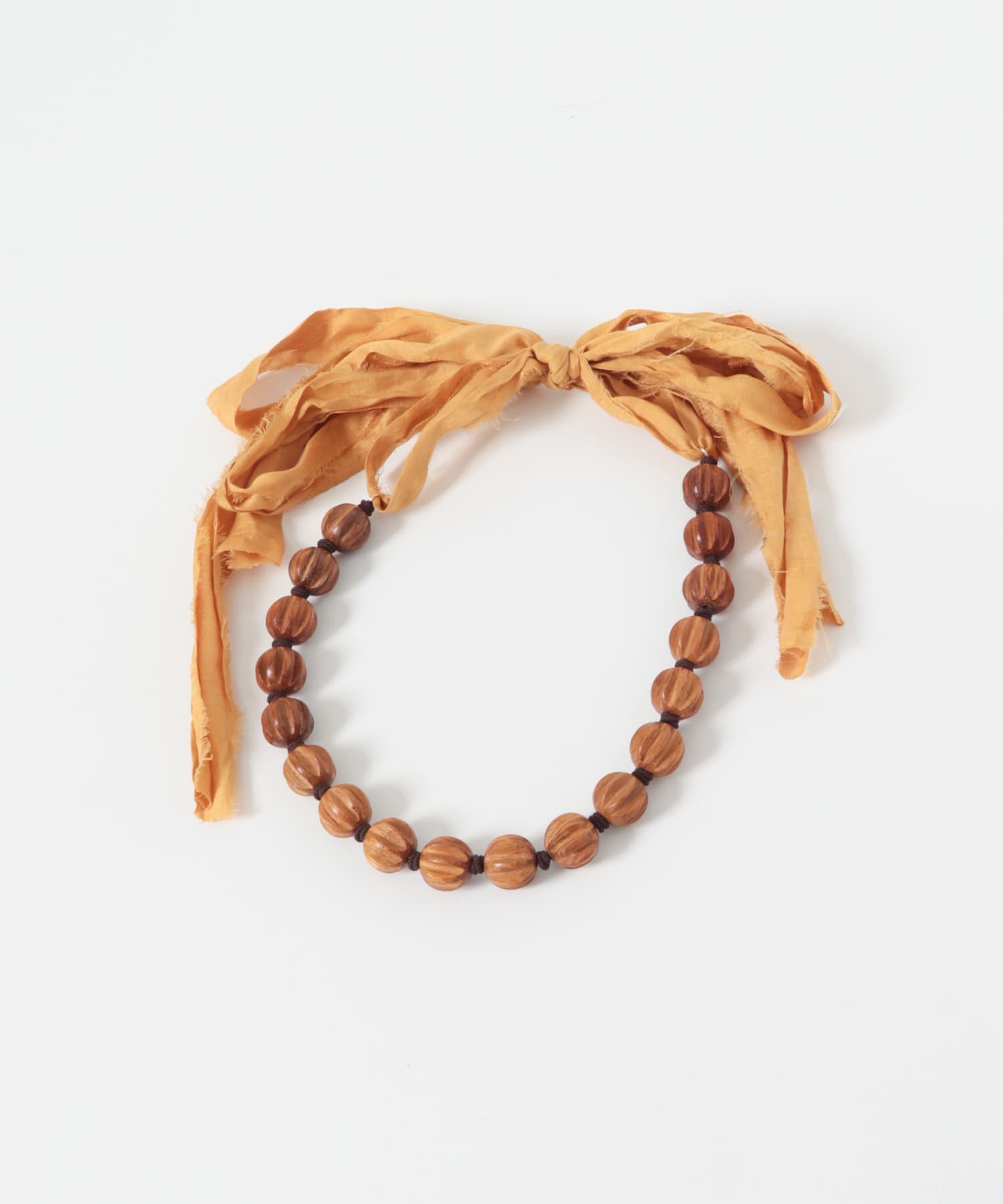 OCUCCI jewelry　Bayon wood with silk cord brown Free