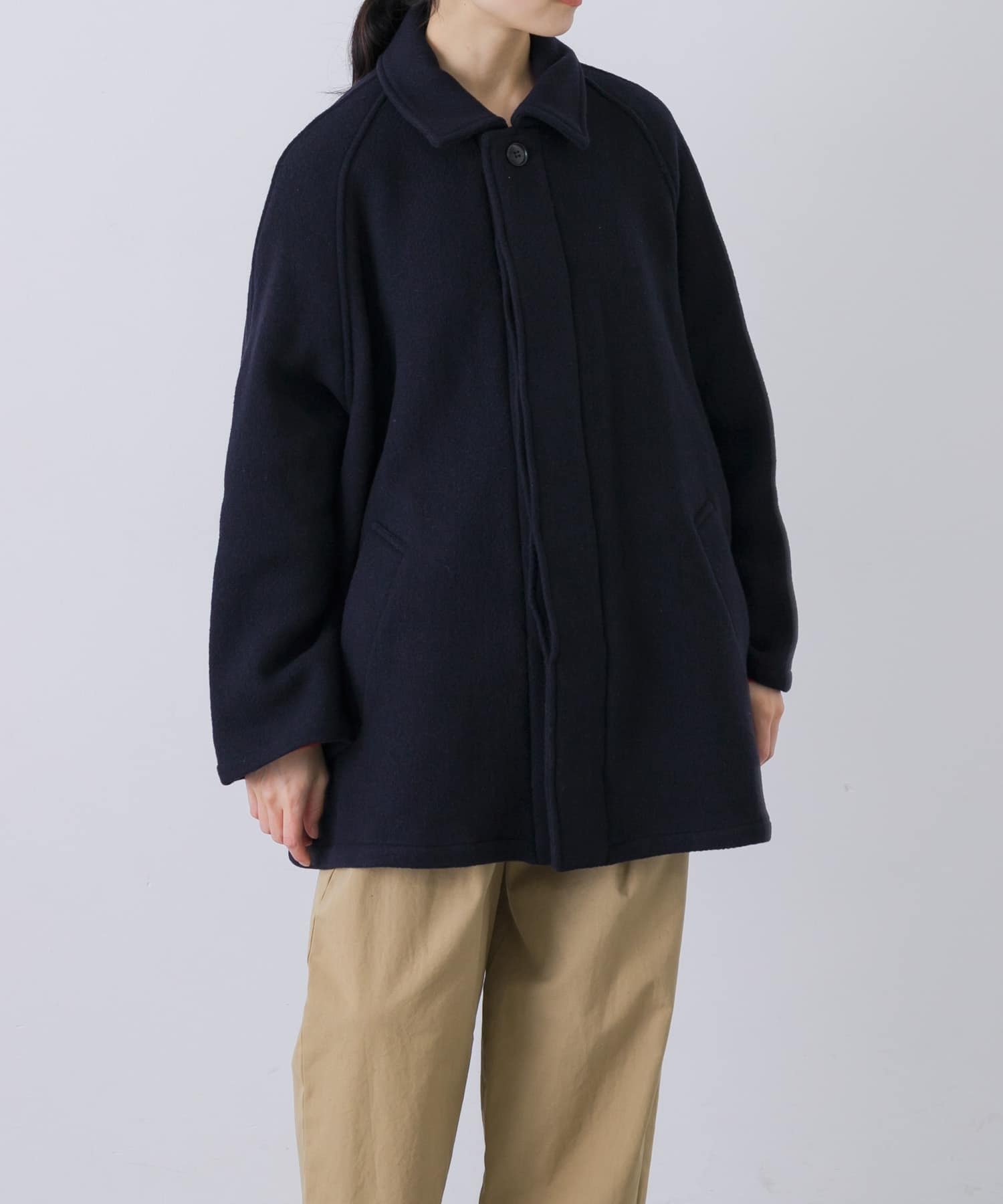 HARROW TOWN STORES / コート/42/--/BLK/無地 Harrow Town Stores BALMACAAN SHORT COAT(42 NAVY): アウター｜URBAN