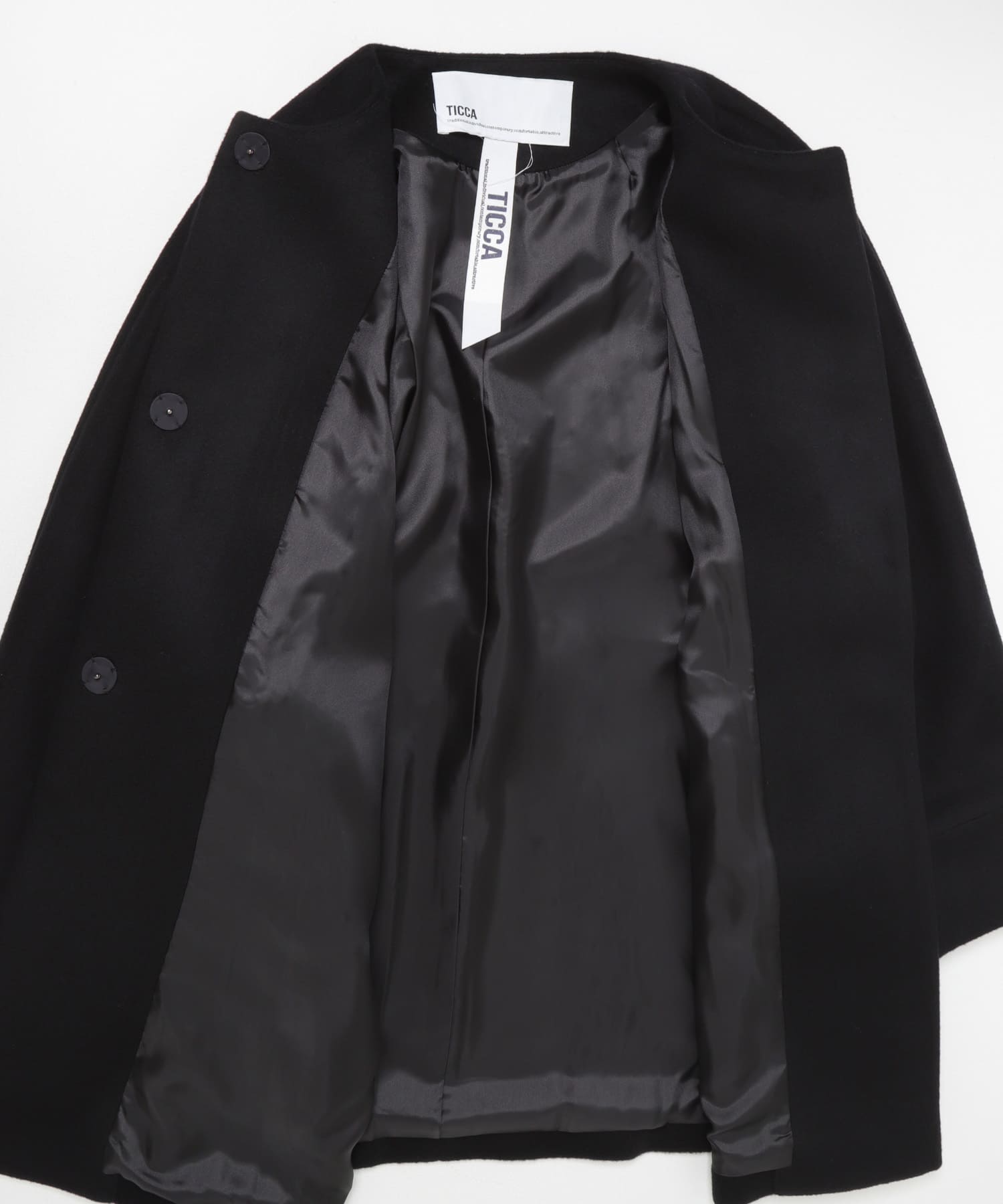 TICCA　ノーカラーテントコート black FREE