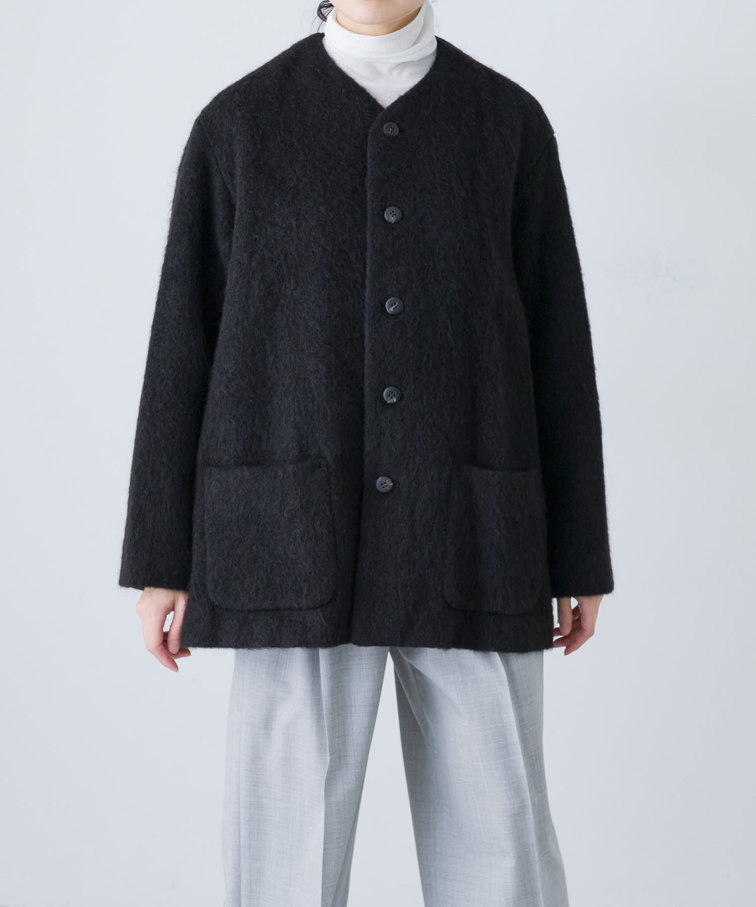 kagure かぐれ 完売品 ウール ノーカラー ジャケット 圧縮