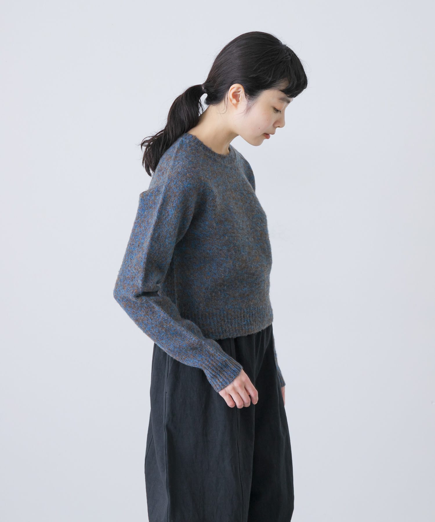 YLEVE　WOOL MELANGE KNIT PULLOVER