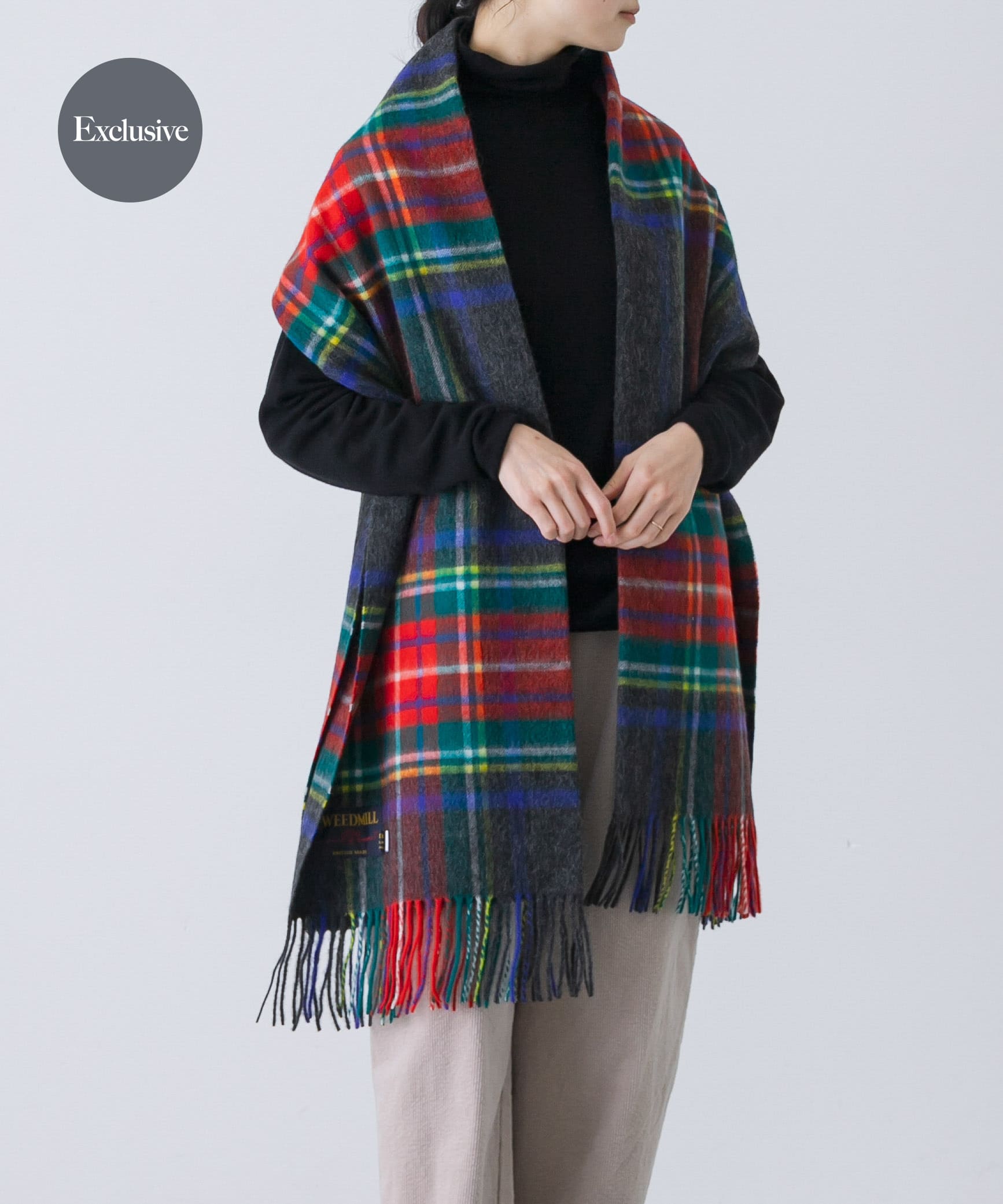 『一部別注カラー』TWEED MILL　Lambswool Stole