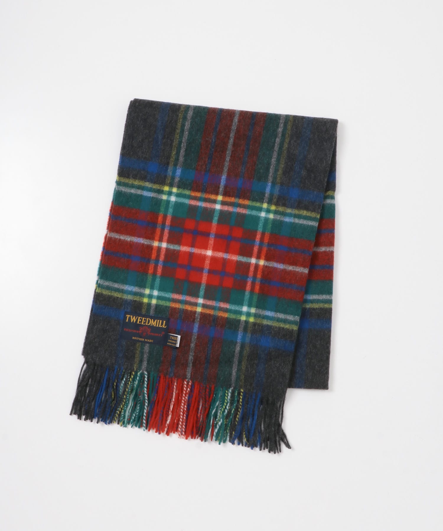 『一部別注カラー』TWEED MILL　Lambswool Stole 別注C/GRY Free