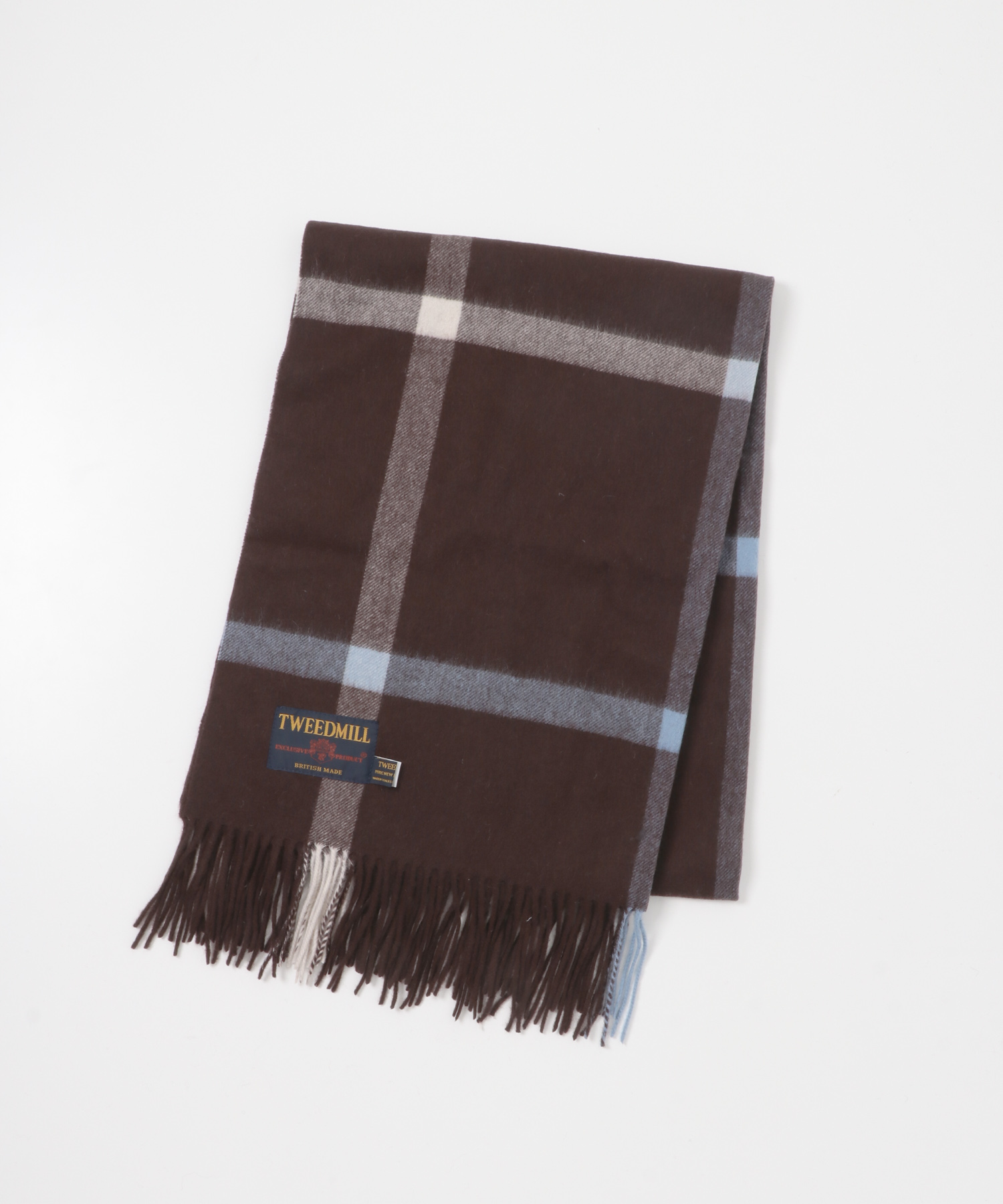 『一部別注カラー』TWEED MILL　Lambswool Stole CHOCOLATE Free