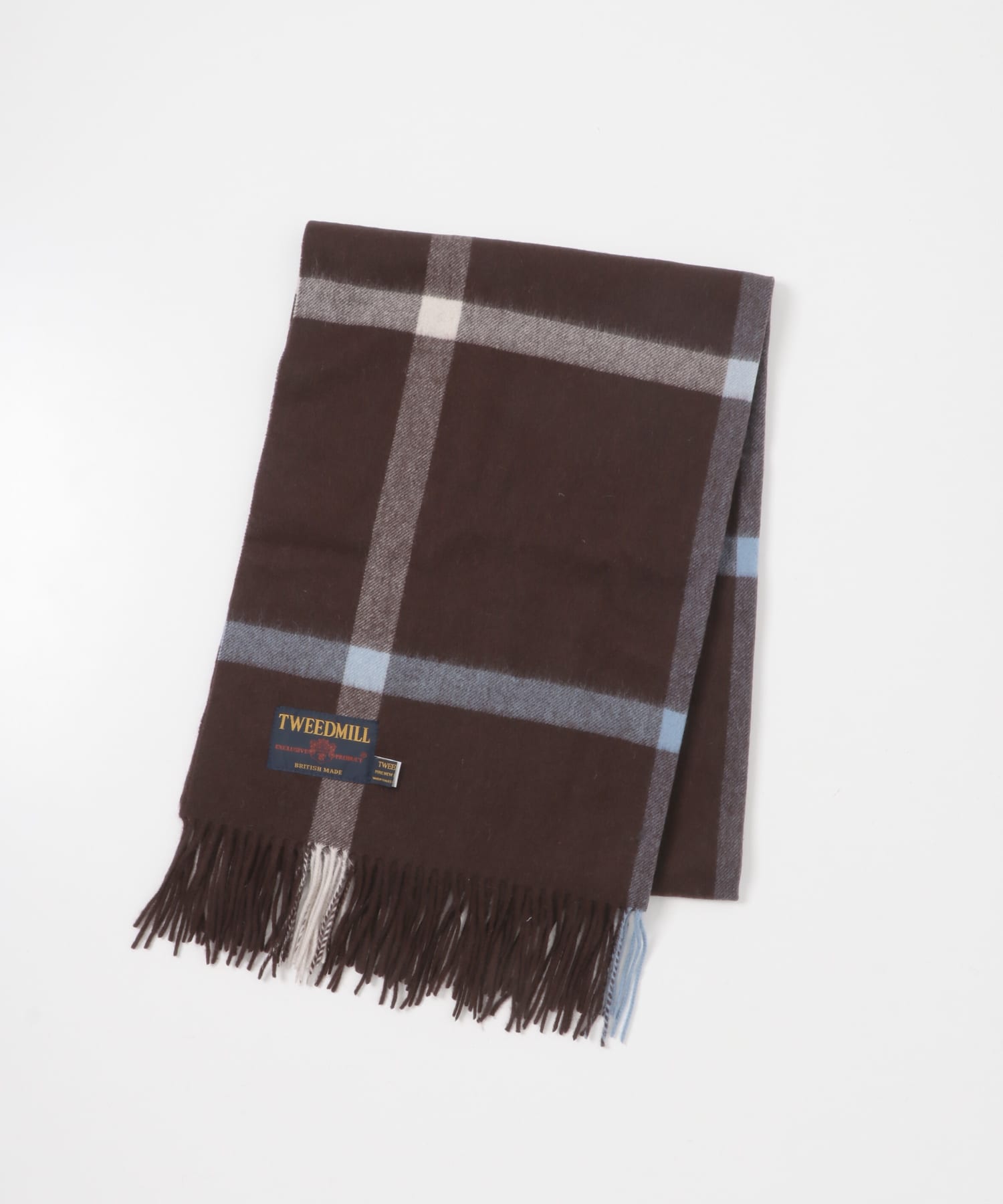 『一部別注カラー』TWEED MILL　Lambswool Stole CHOCOLATE Free
