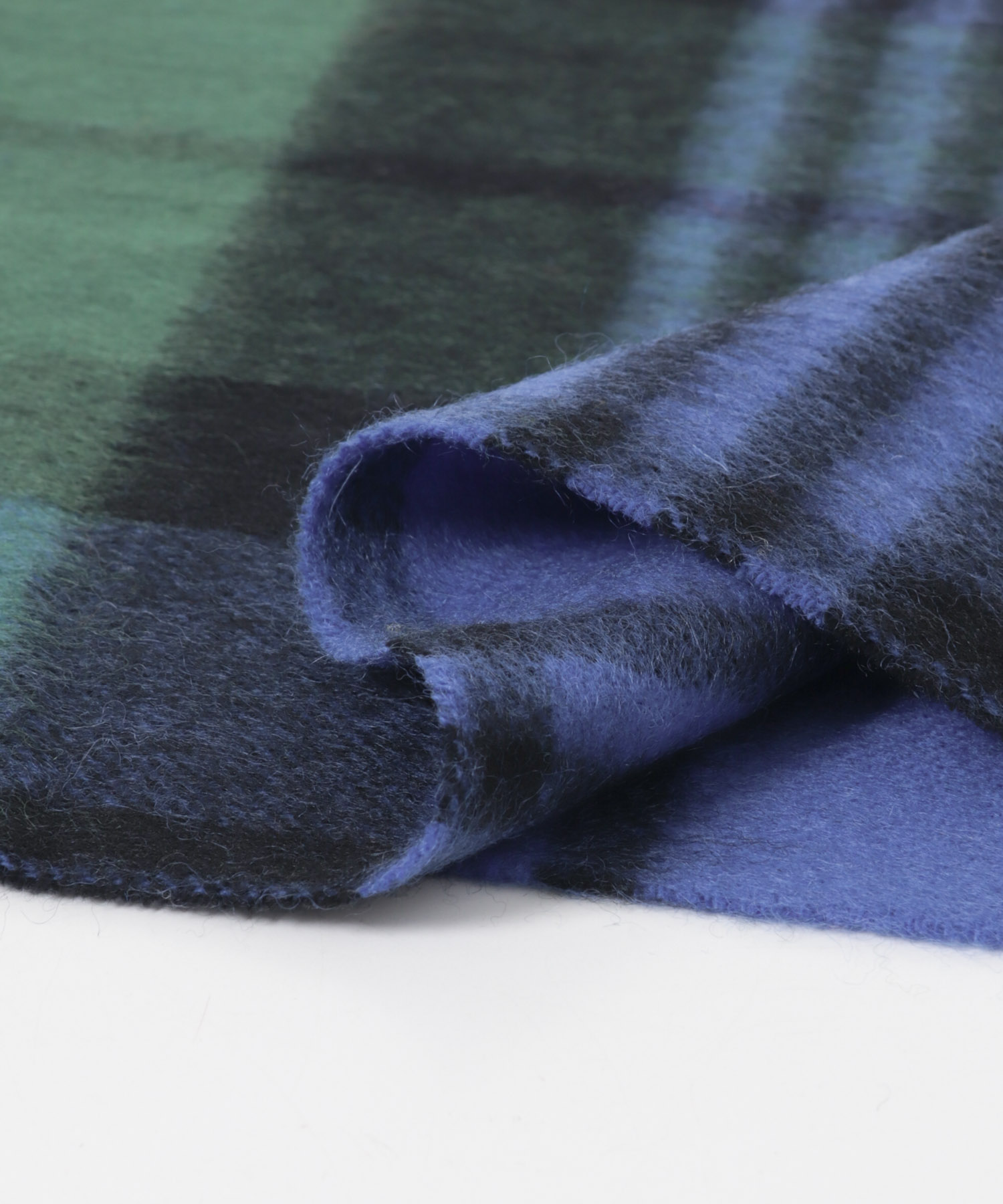 『一部別注カラー』TWEED MILL　Lambswool Stole BLU/GRN Free