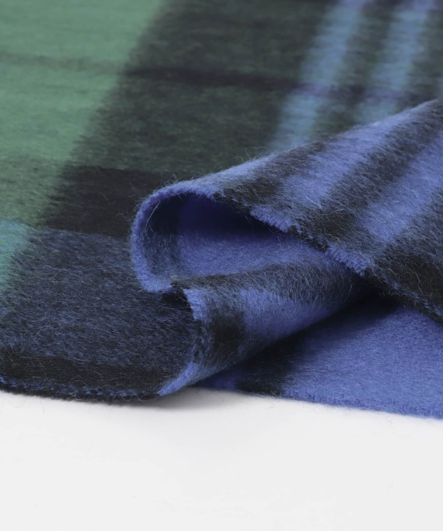 『一部別注カラー』TWEED MILL　Lambswool Stole BLU/GRN Free