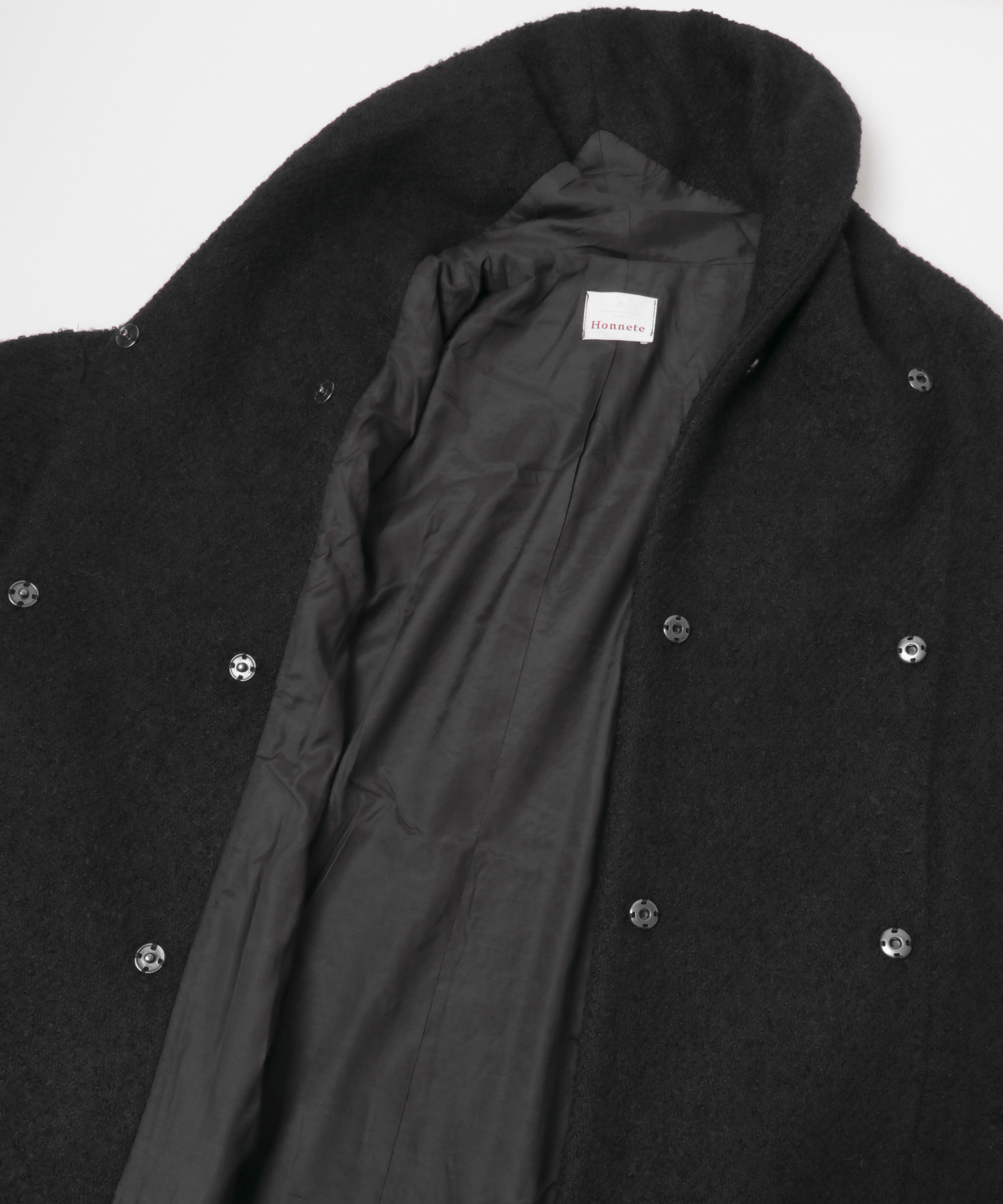 Honnete　Shawl Collar Coat Black one