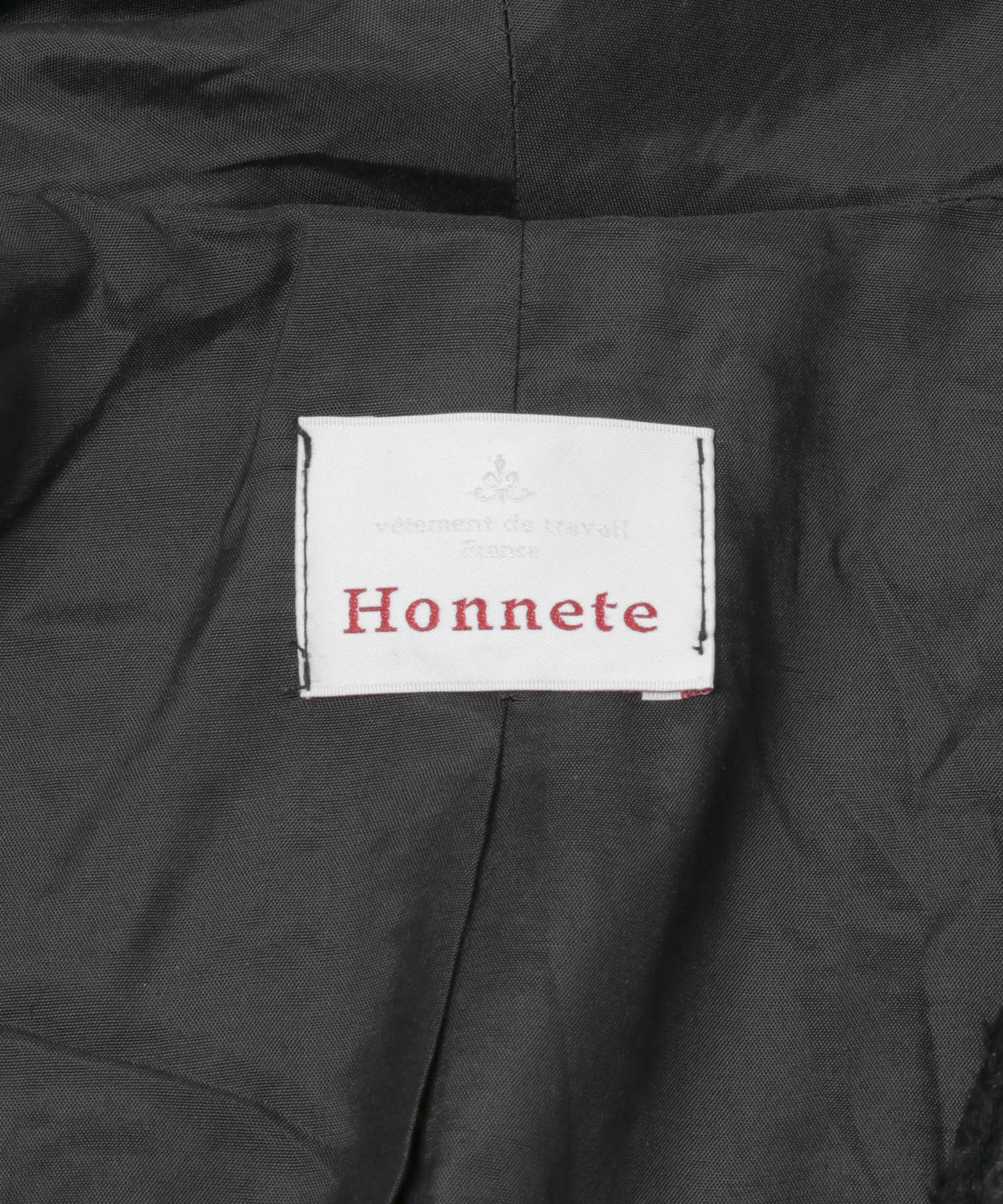 Honnete　Shawl Collar Coat Black one