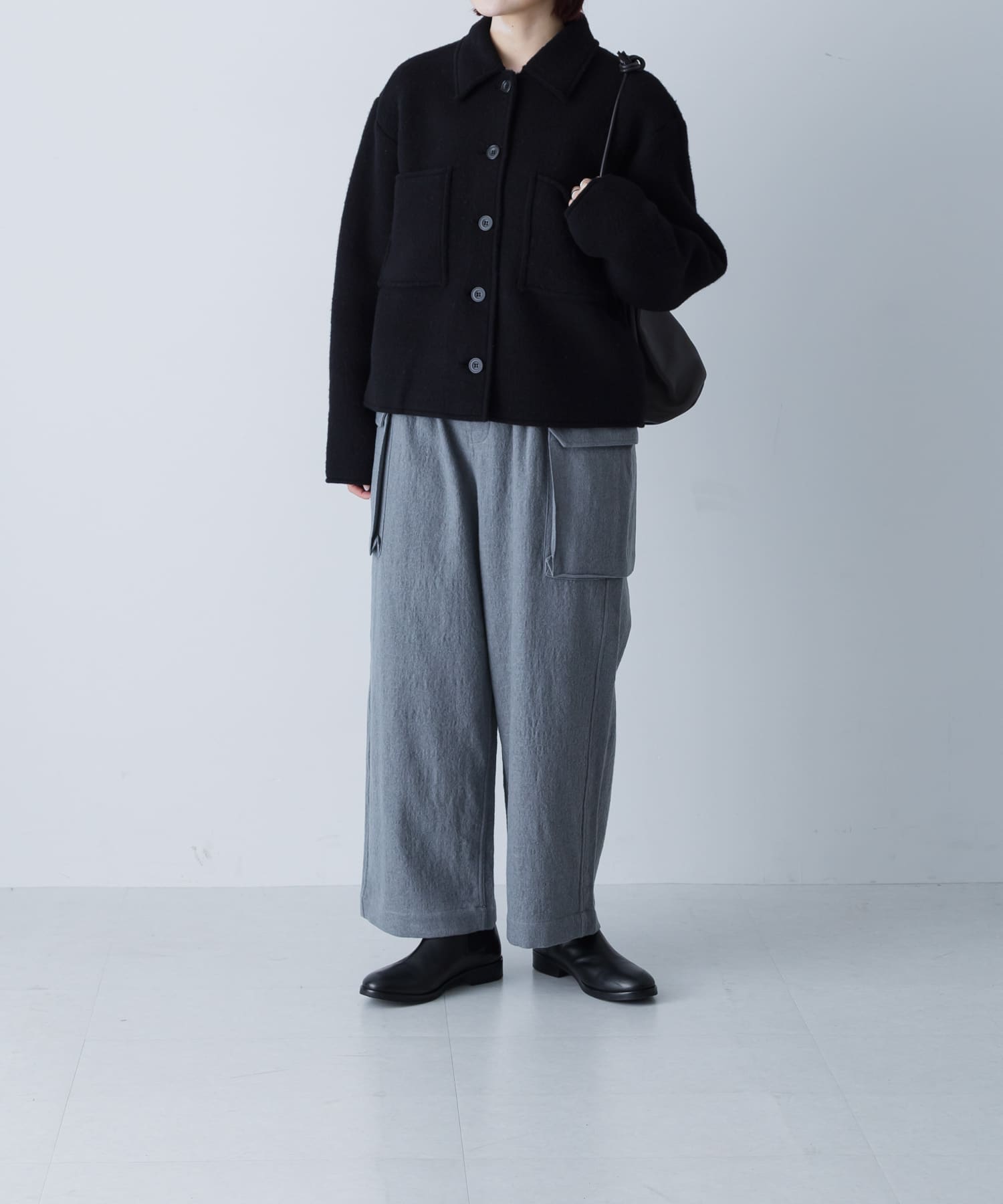 MEYAME LIGHT WOOL SHORT JACKET(Free GREY): アウター｜URBAN