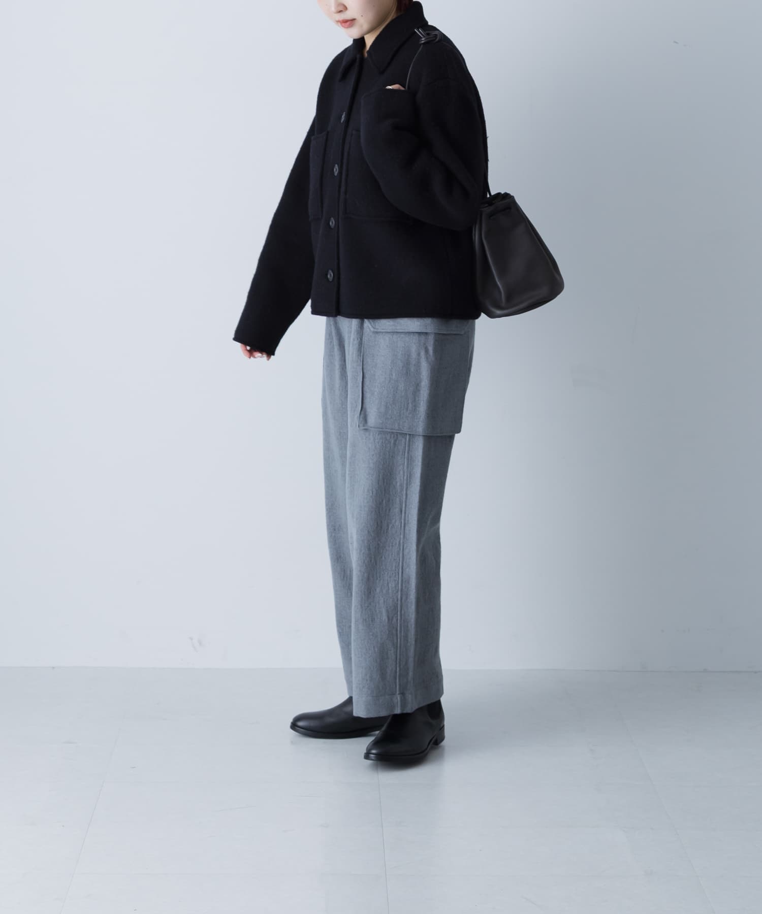 MEYAME LIGHT WOOL SHORT JACKET(Free GREY): アウター｜URBAN