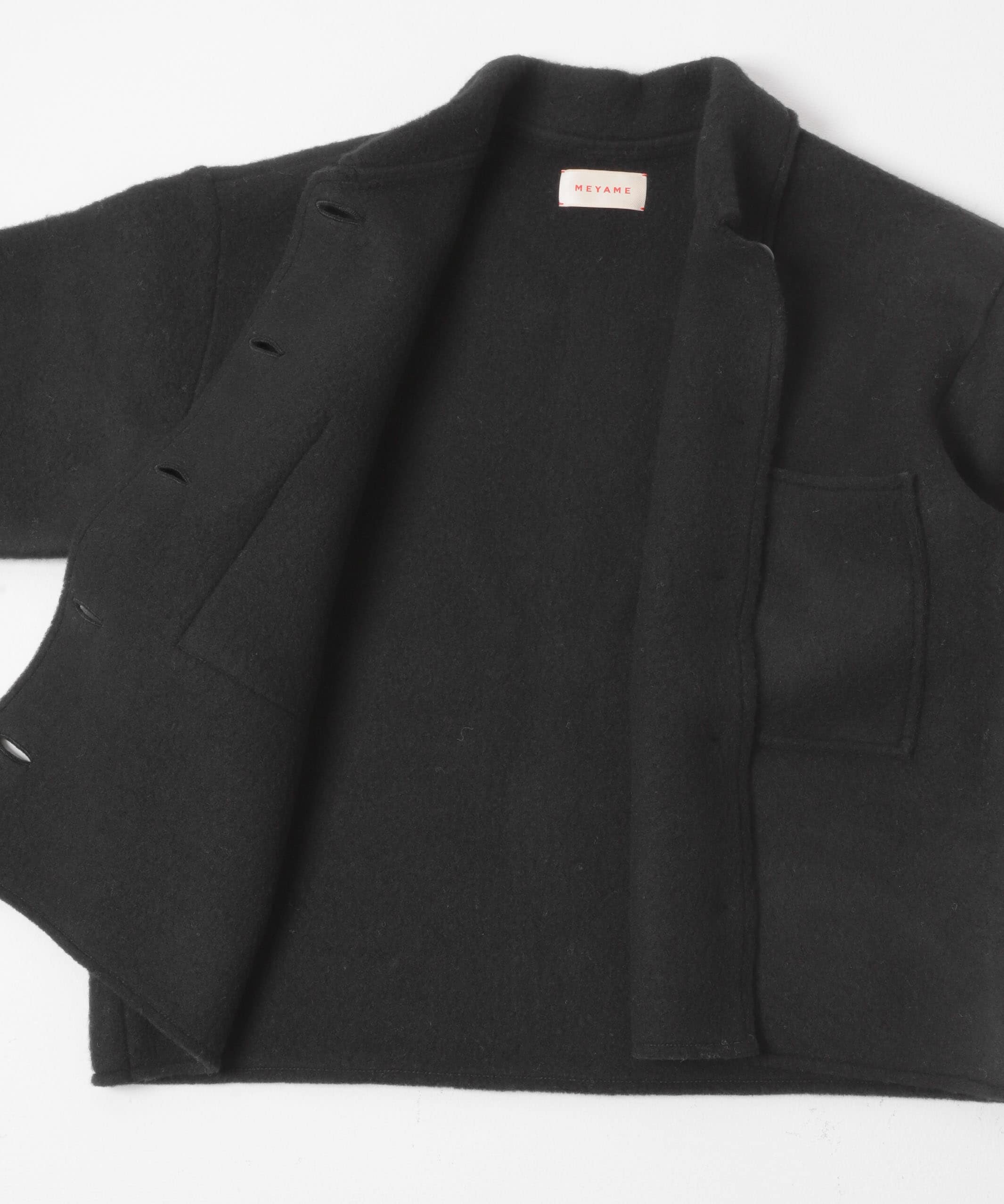 MEYAME　LIGHT WOOL SHORT JACKET BLACK Free